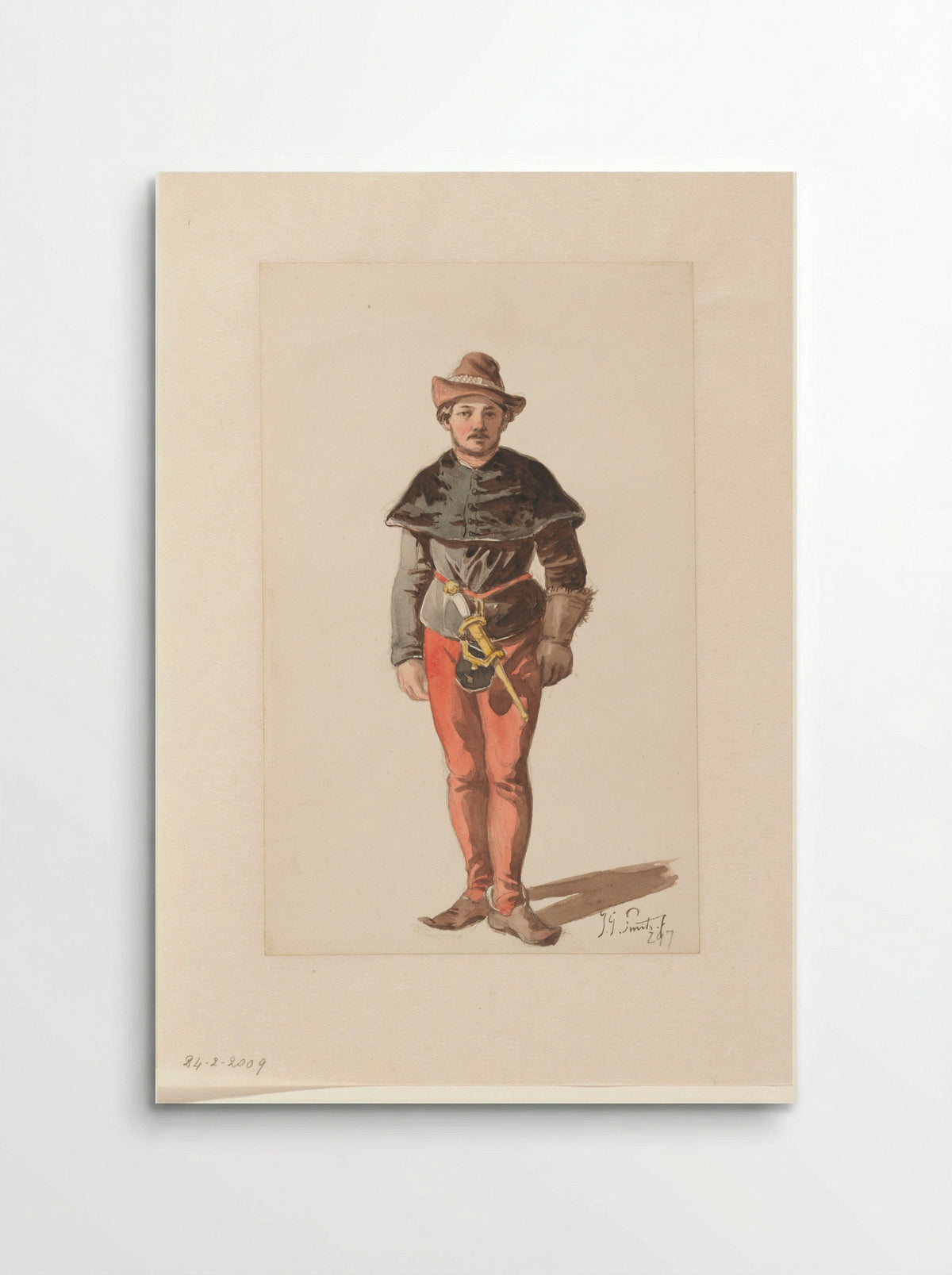 Standing Landsknecht in Burgundian Costume - Jan Gerard Smits - Poster