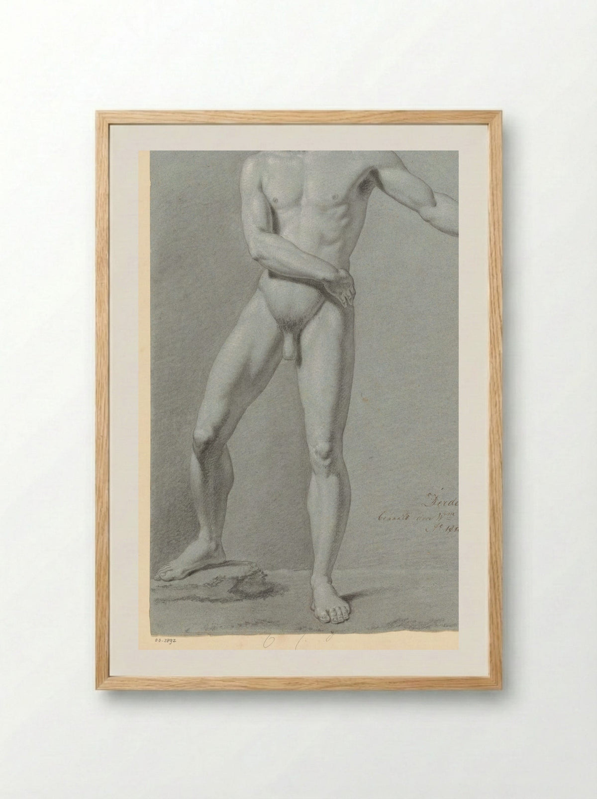 Standing Male Nude - Willem Grebner - Framed Print Wood