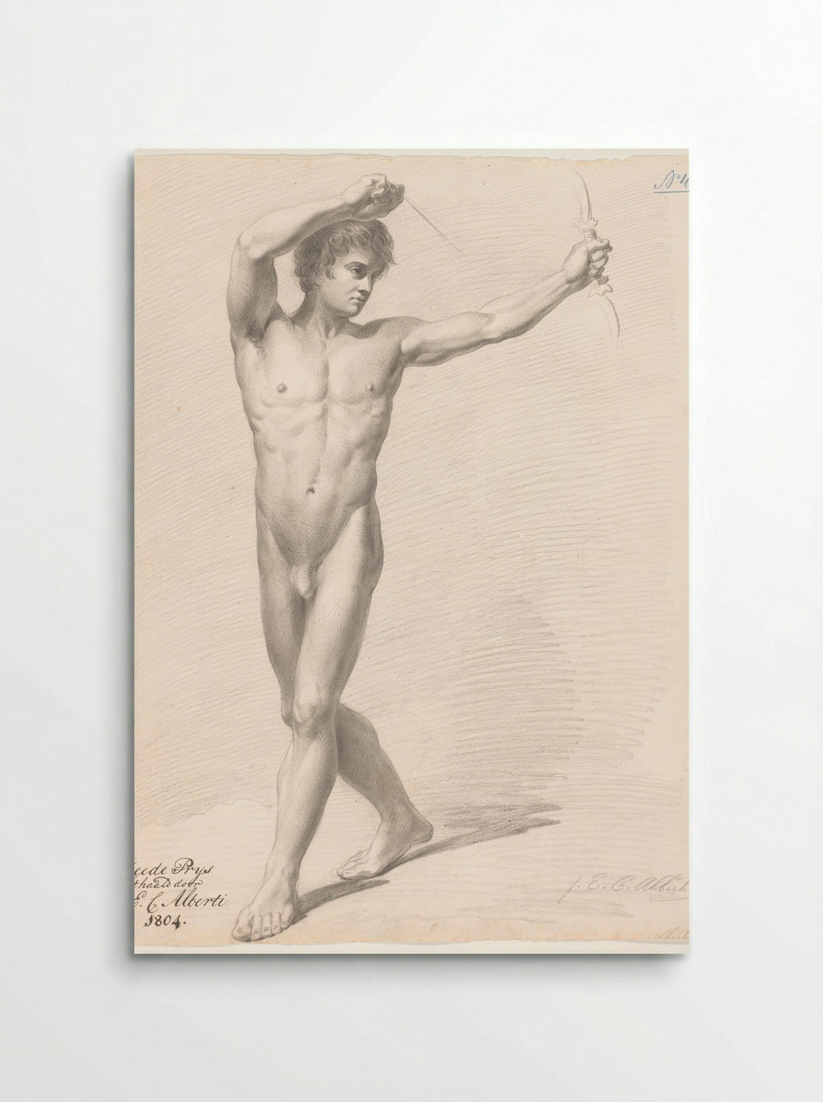 Standing Male Nude - Joannes Echarius Carolus Alberti - Poster