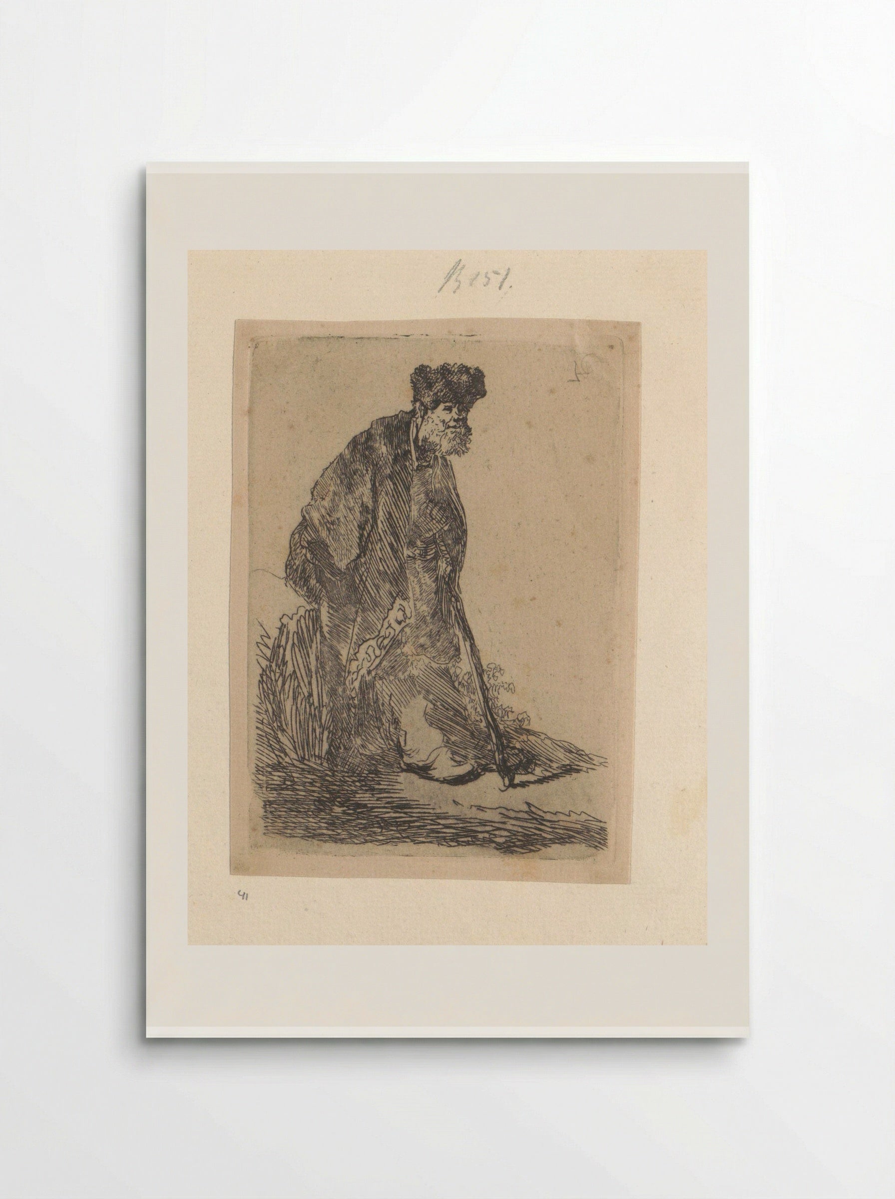 Standing Man in a Long Cloak and Fur Cap - Henry Louis Basan - Poster
