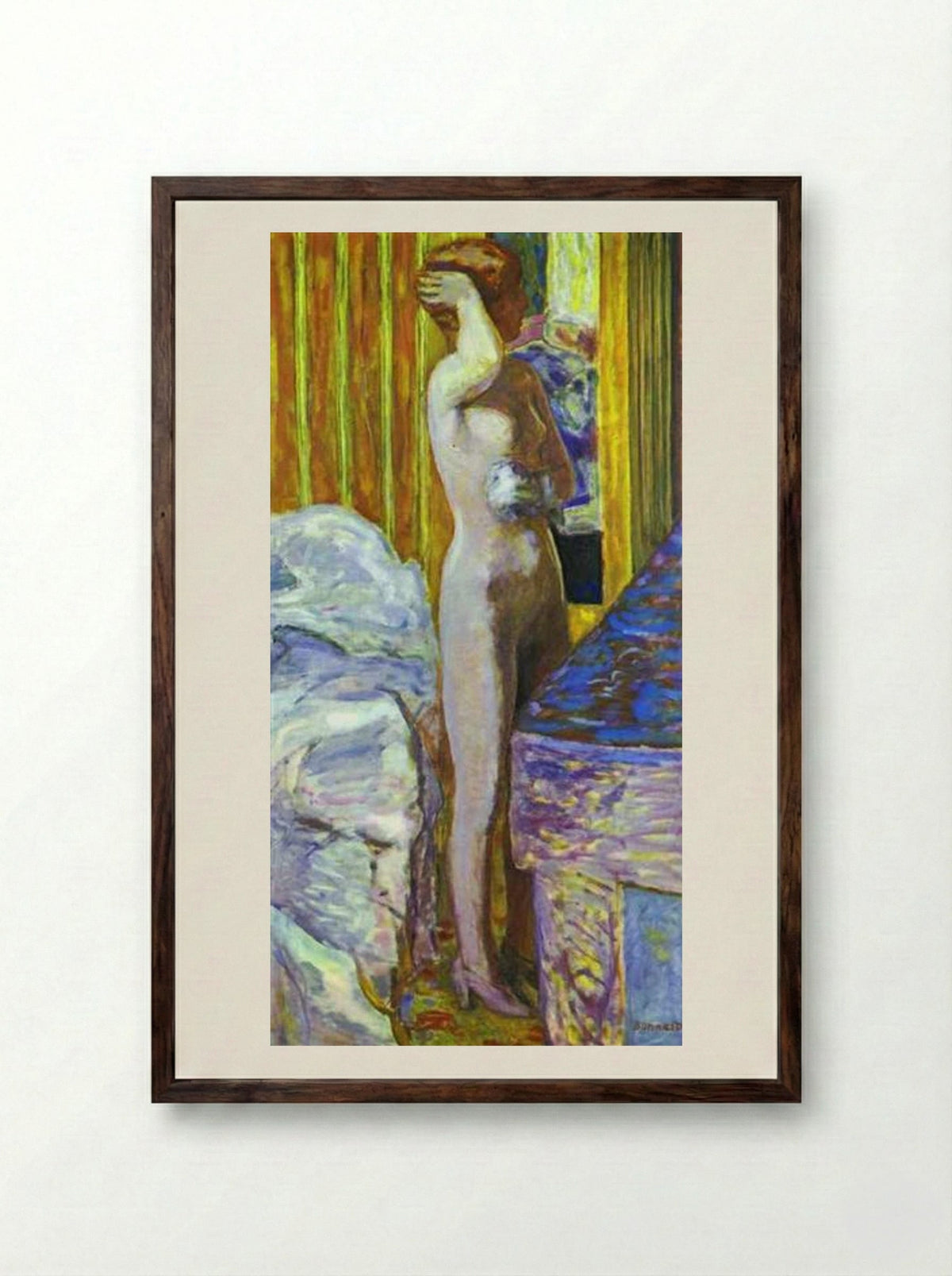 Standing Nude - Pierre Bonnard - Framed Print Dark Wood