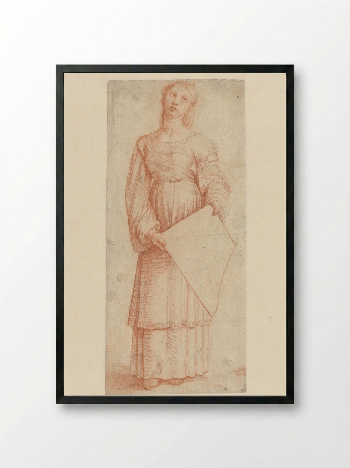 Standing Saint Cecilia - Garofalo - Framed Print Black