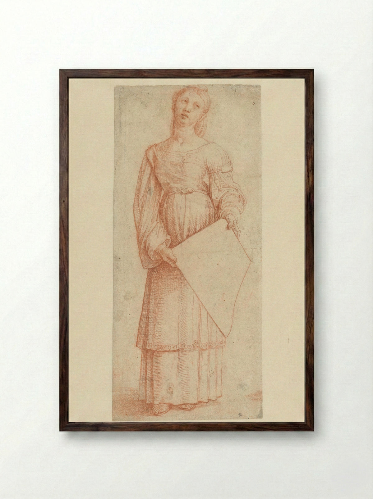 Standing Saint Cecilia - Garofalo - Framed Print Dark Wood
