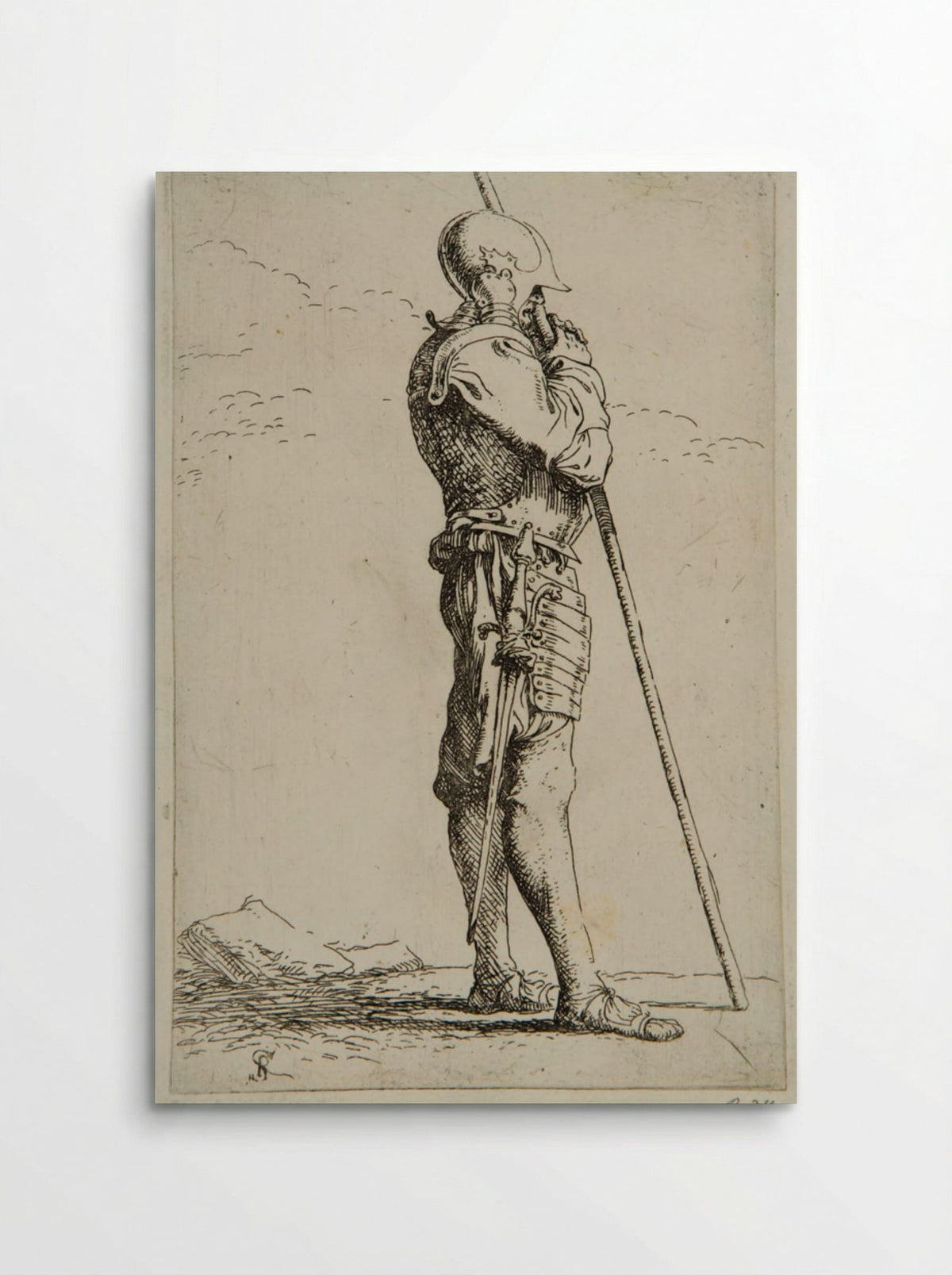 Standing Soldier in Profile, Leaning on a Lance - Salvator Rosa - Poster