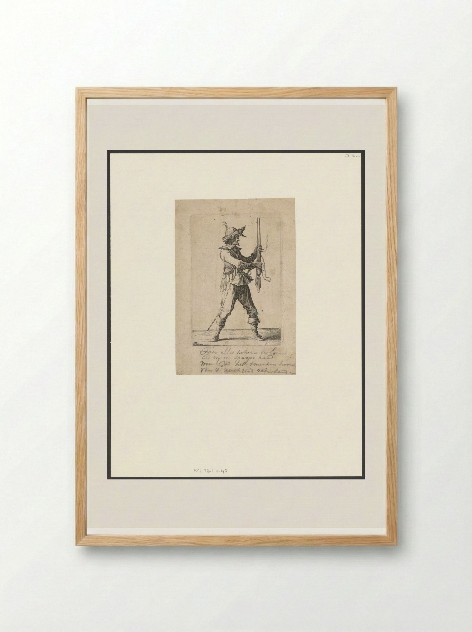 Standing Soldier with Musket - Salomon Savery - Framed Print Wood