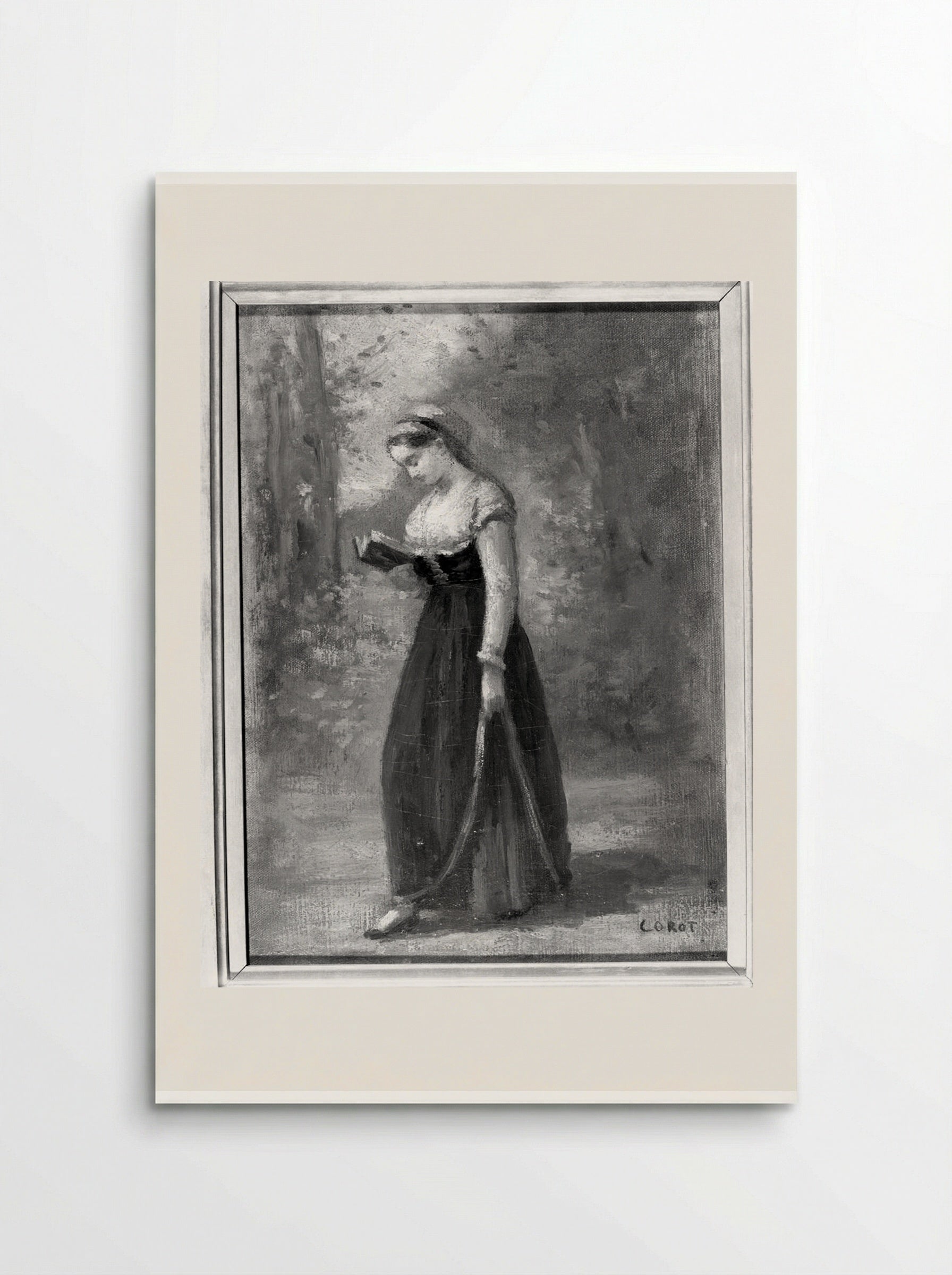 Standing Woman Reading - Jean-Baptiste-Camille Corot - Poster