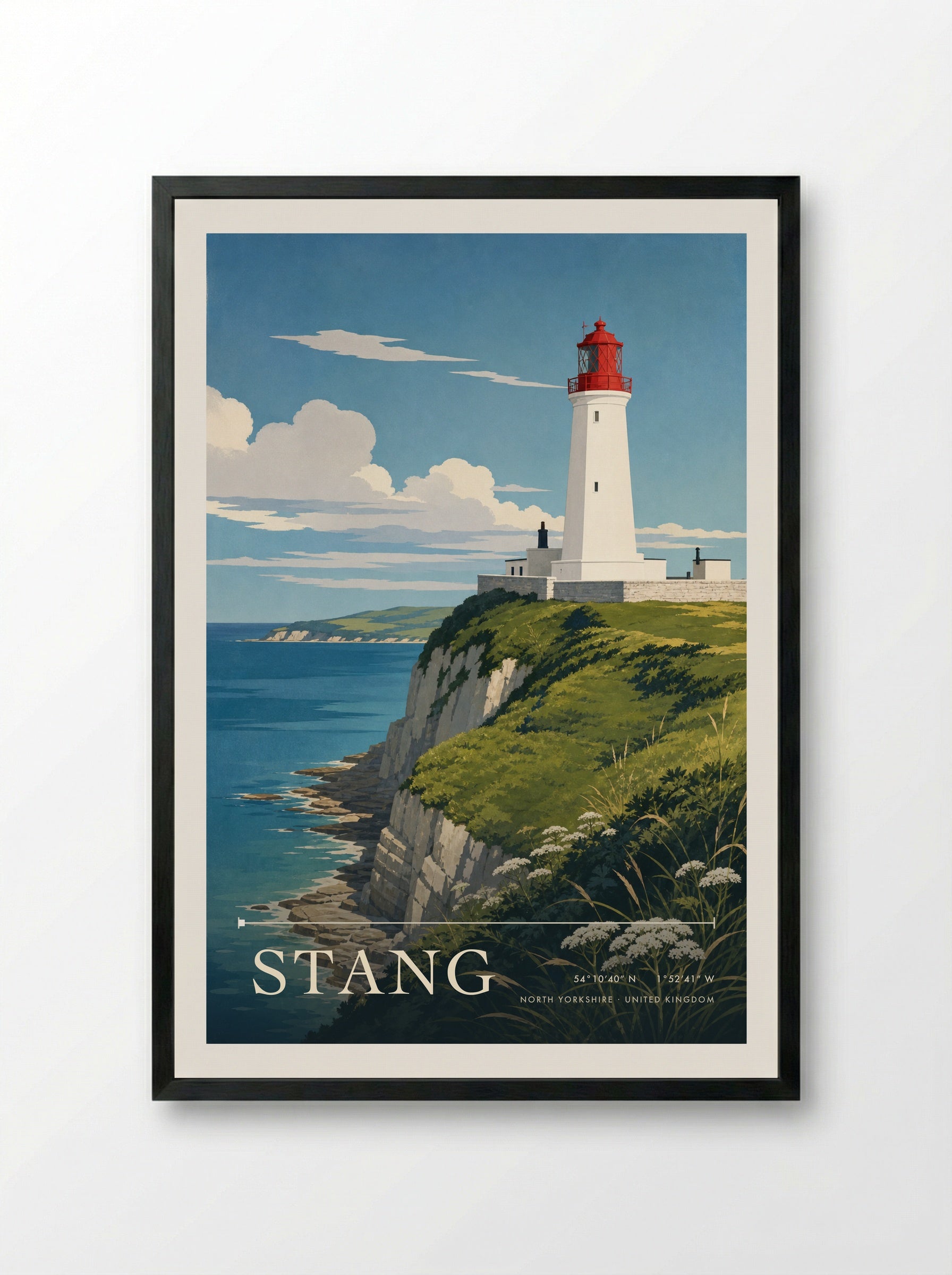 Stang North Yorkshire United Kingdom Travel Poster - Framed Print Black
