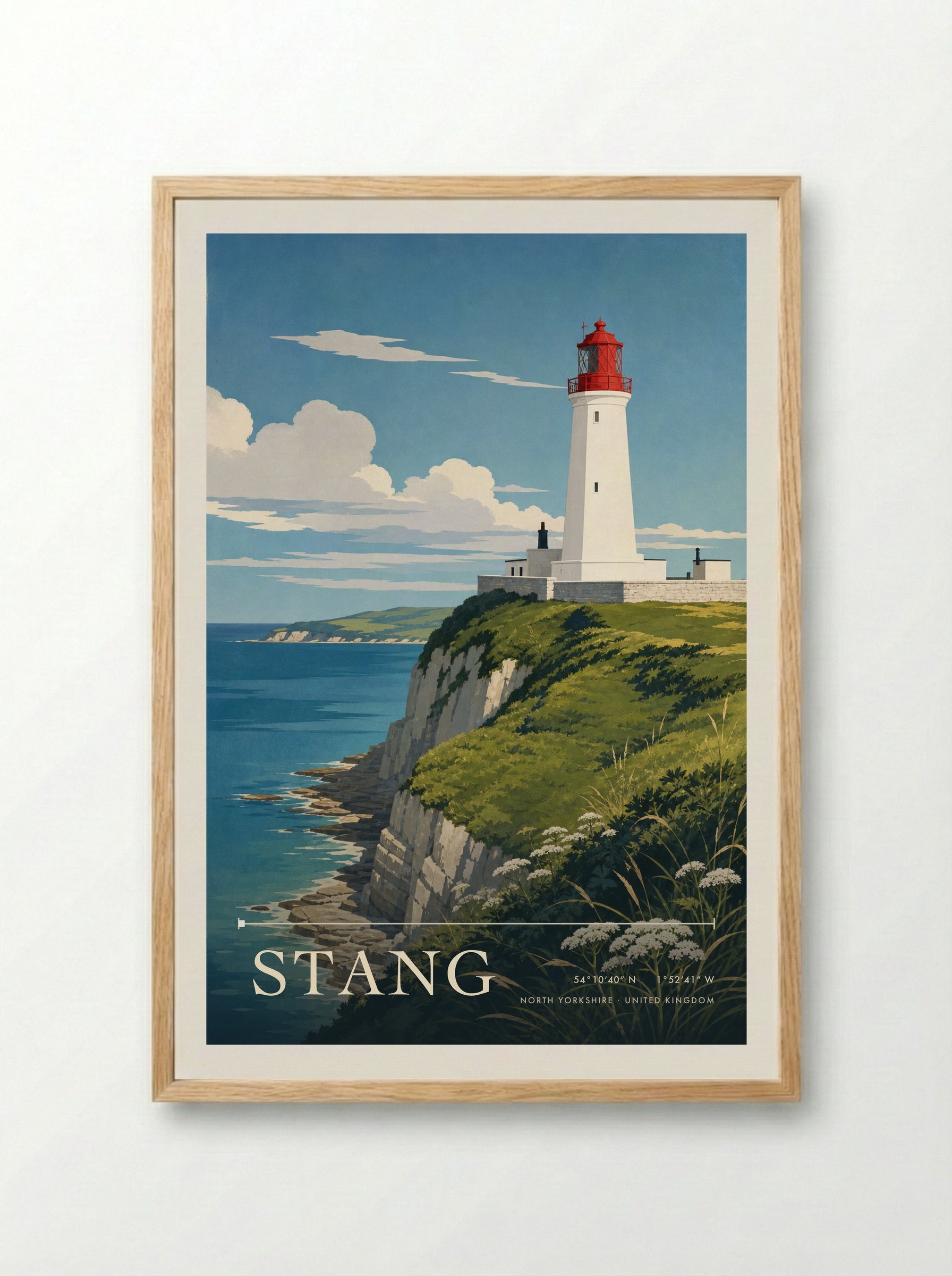 Stang North Yorkshire United Kingdom Travel Poster - Framed Print Wood