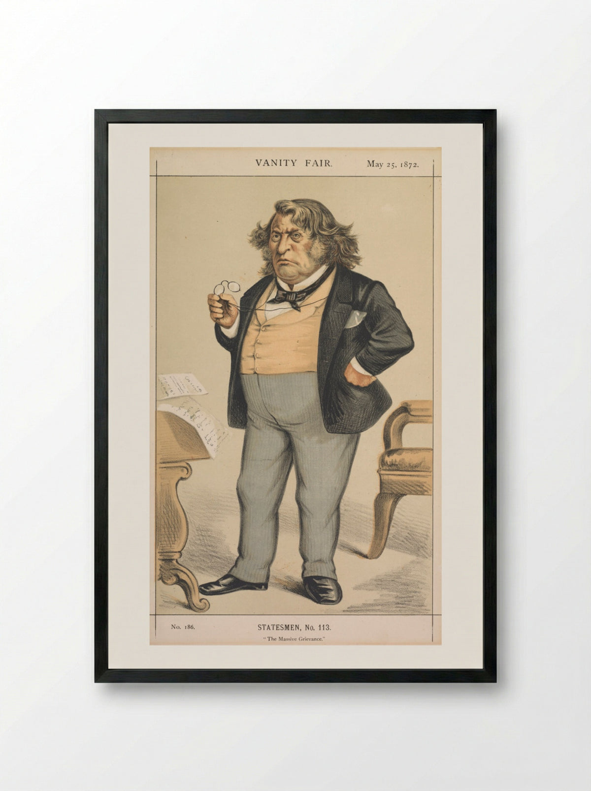 Statesman, No. 113: The Massive Grievance - Thomas Nast - Framed Print Black