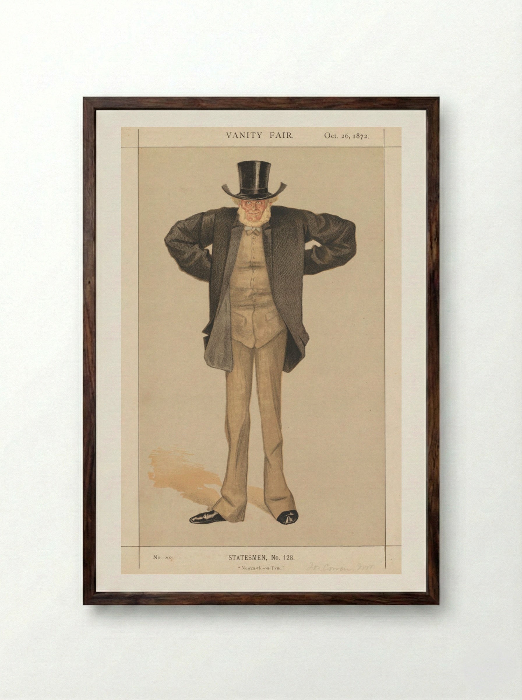 Statesman, No. 128: Newcastle-on-Tyne - James Tissot - Framed Print Dark Wood