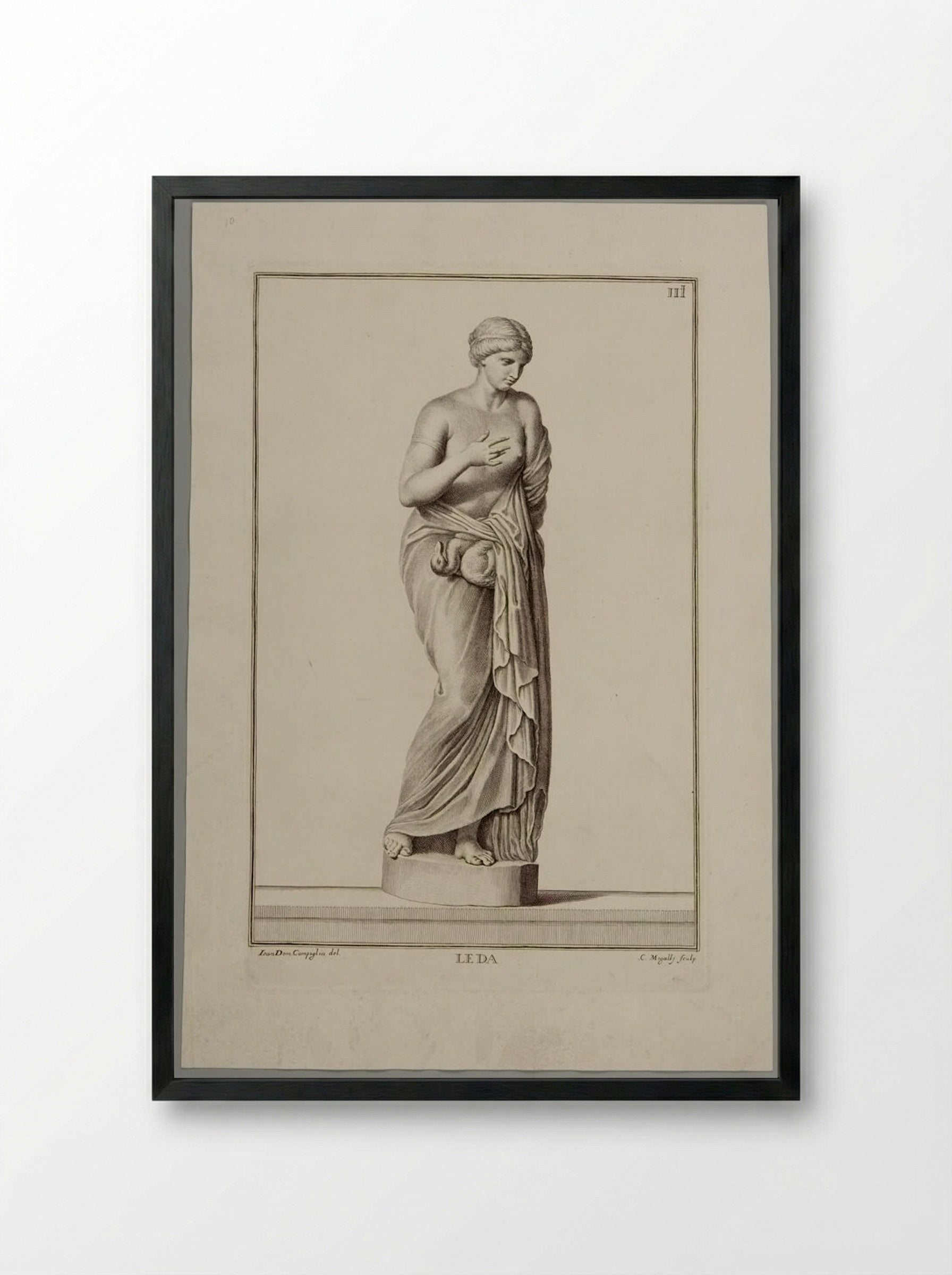 Statue of Leda - Cosmo Mogalli - Framed Print Black