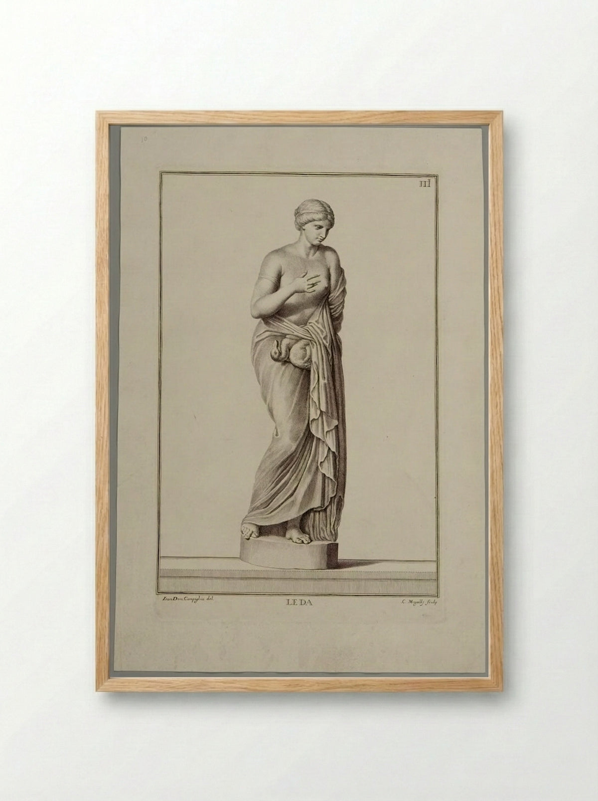 Statue of Leda - Cosmo Mogalli - Framed Print Wood