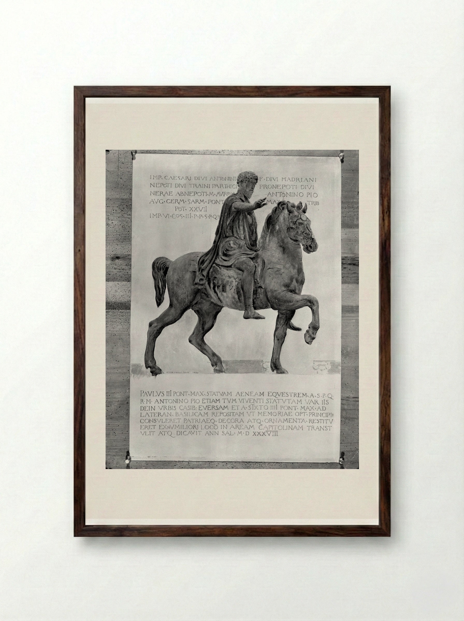 Statue of Marcus Aurelius, after antiquity - Joseph Lindon Smith - Framed Print Dark Wood