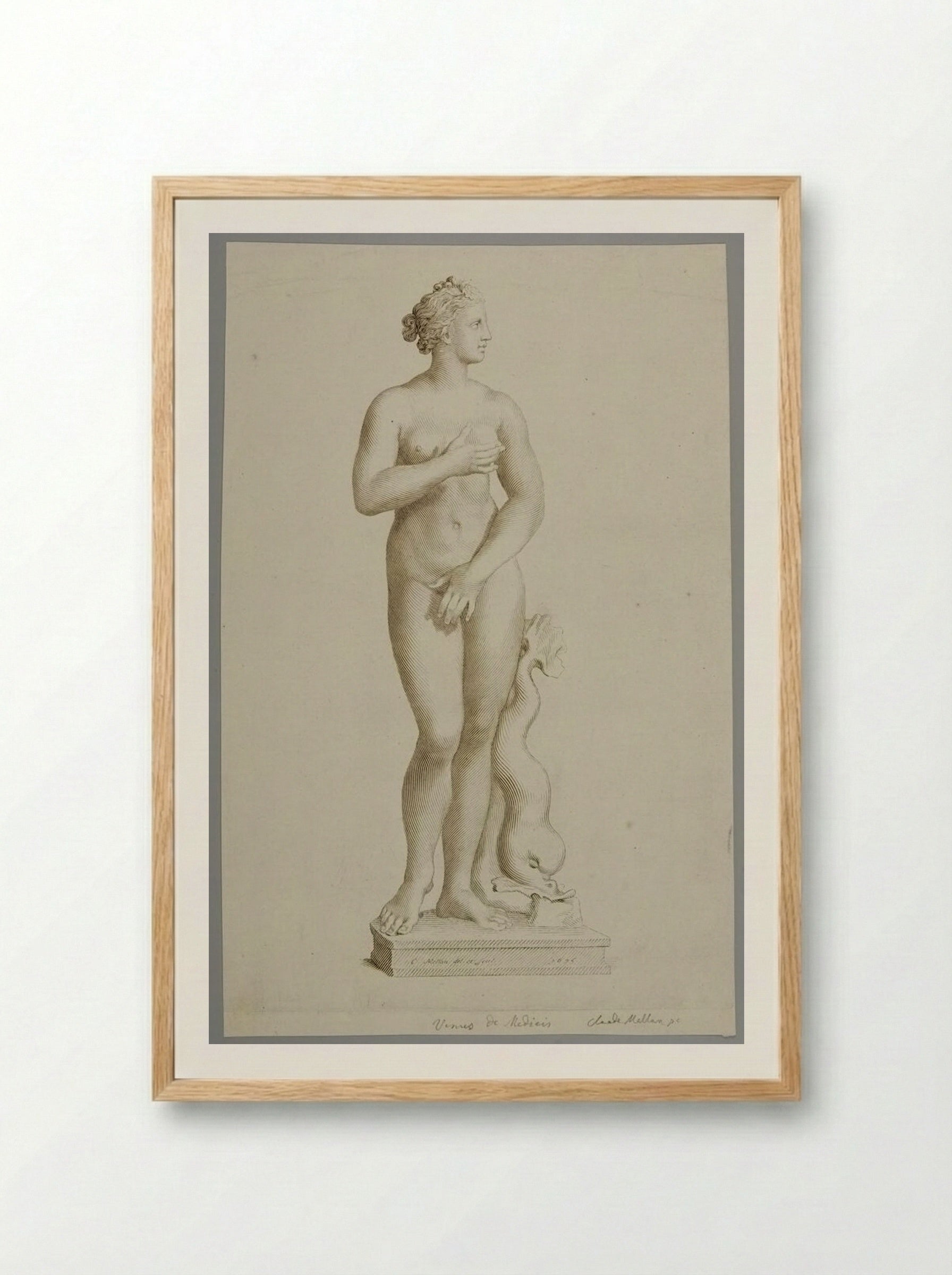 Statue of Venus - Claude Mellan - Framed Print Wood