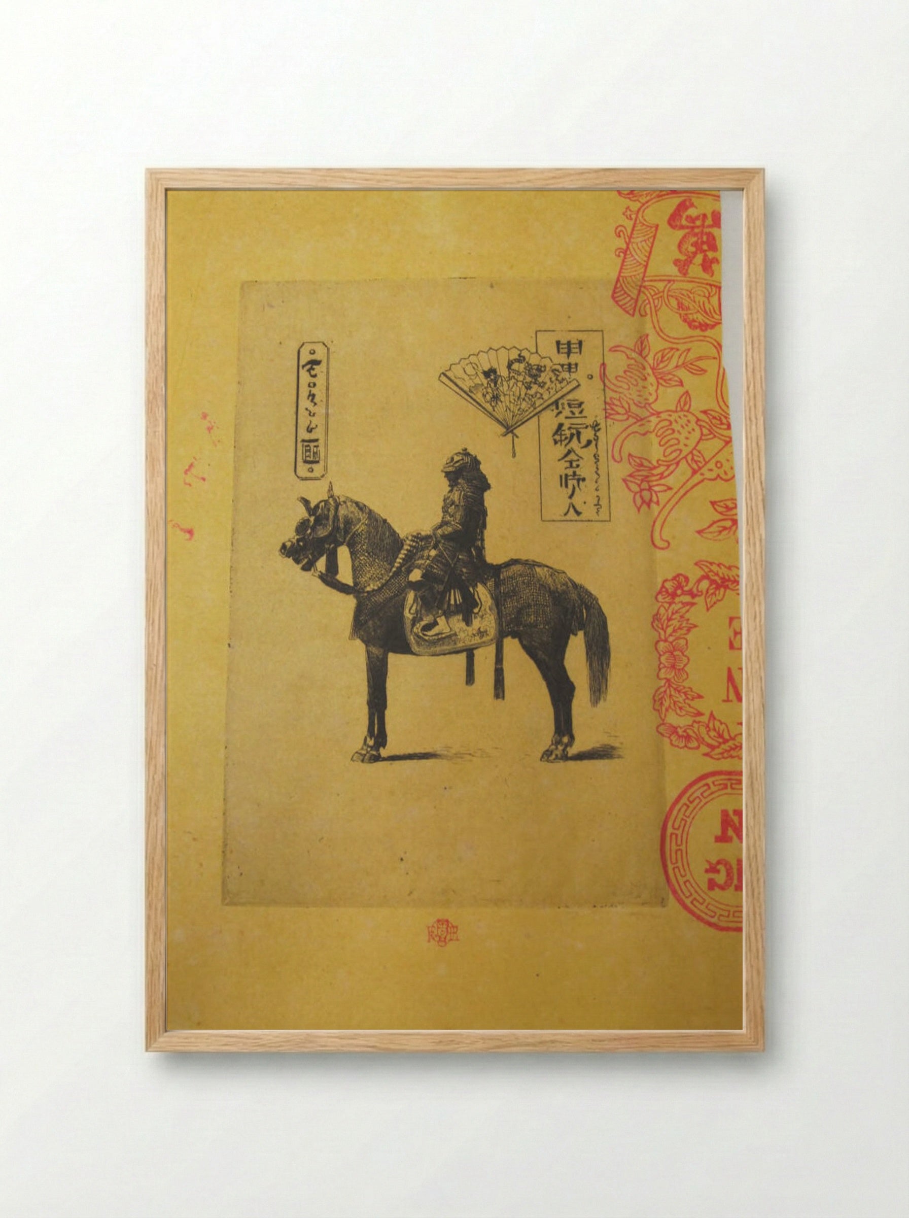 Statue of a Bronze Cavalier - Félix Hilaire Buhot - Framed Print Wood