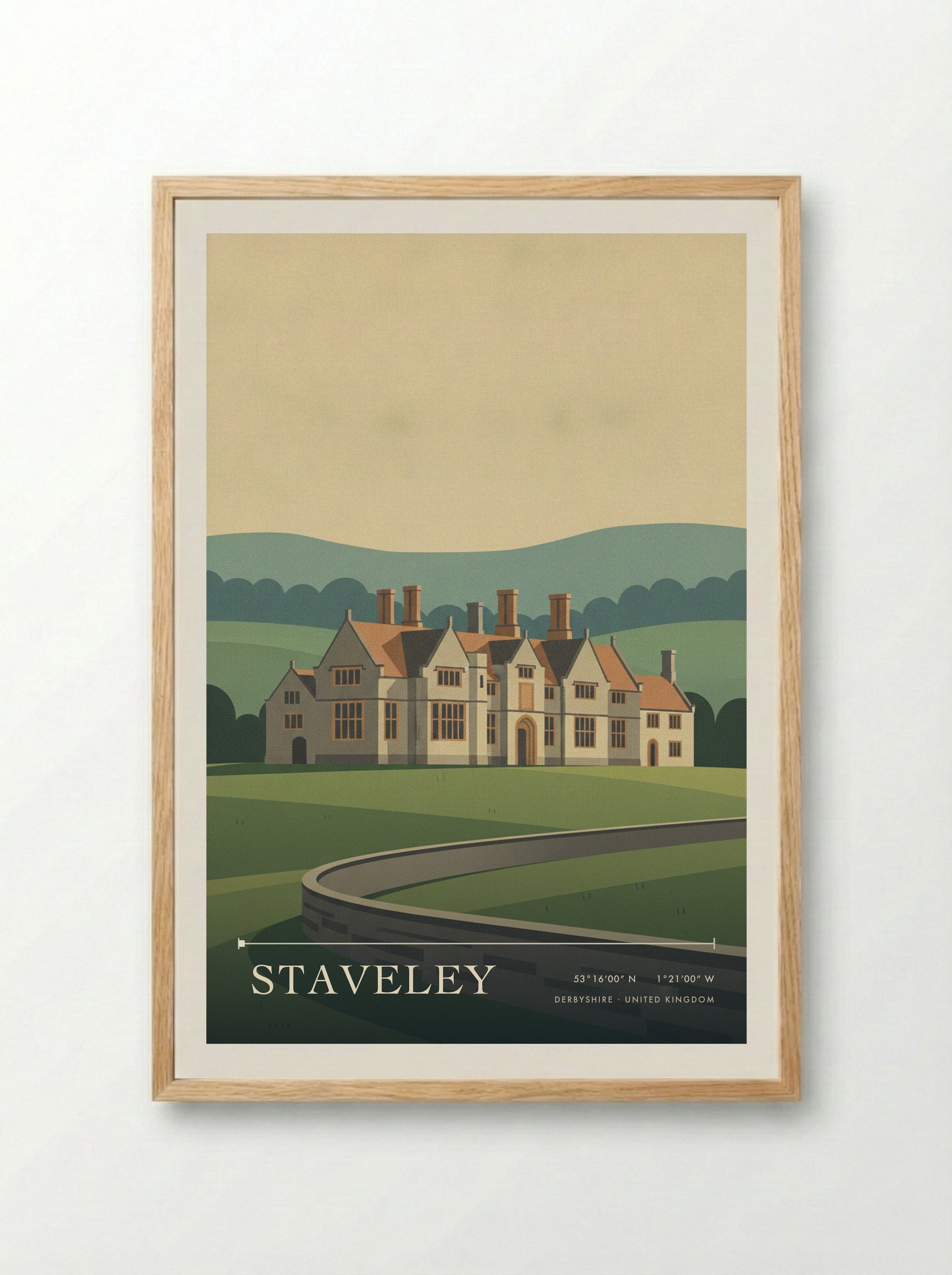 Staveley Derbyshire United Kingdom Travel Poster - Framed Print Wood