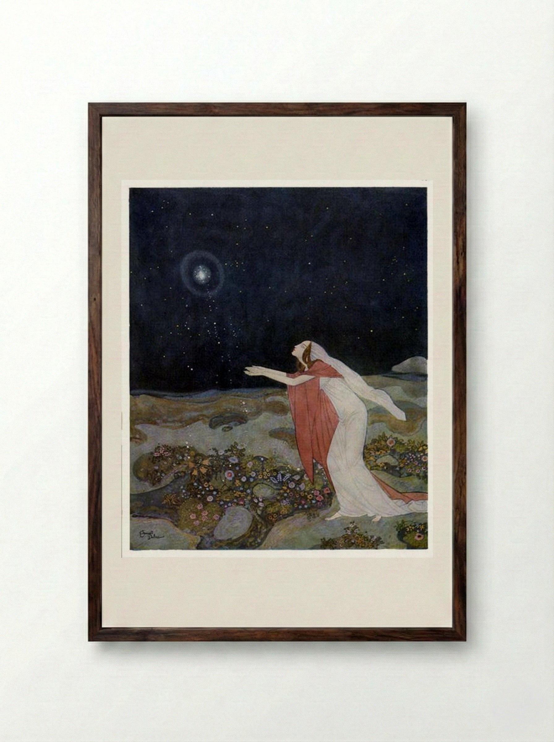 Stealers of Light - Edmund Dulac - Framed Print Dark Wood