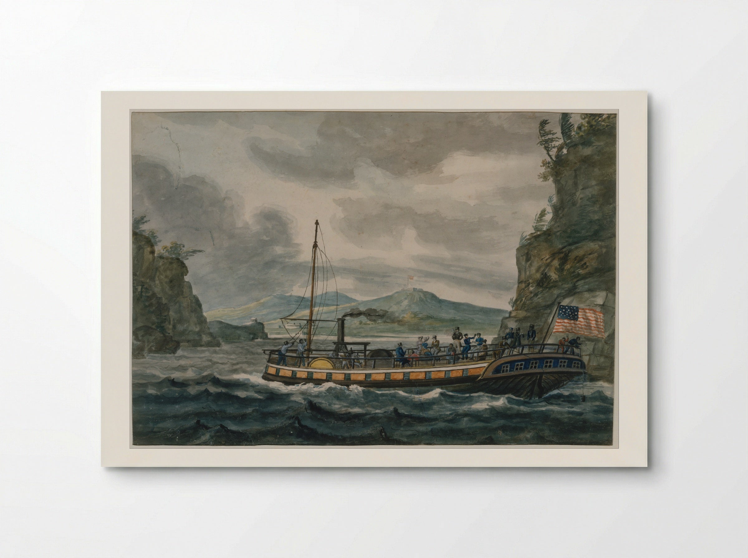 Steamboat Travel on the Hudson River - Pavel Svinin - Poster