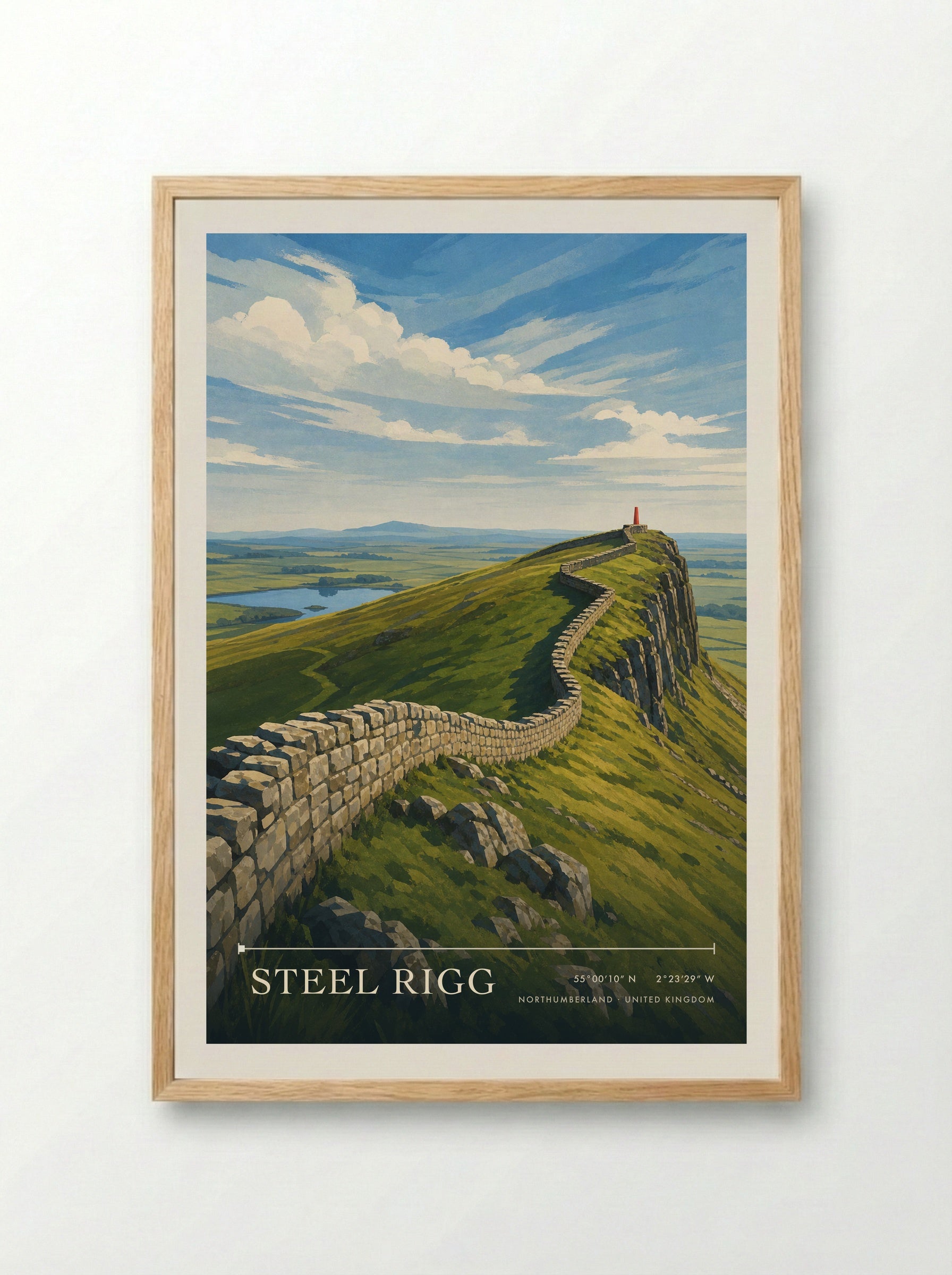 Steel Rigg Northumberland United Kingdom Travel Poster - Framed Print Wood