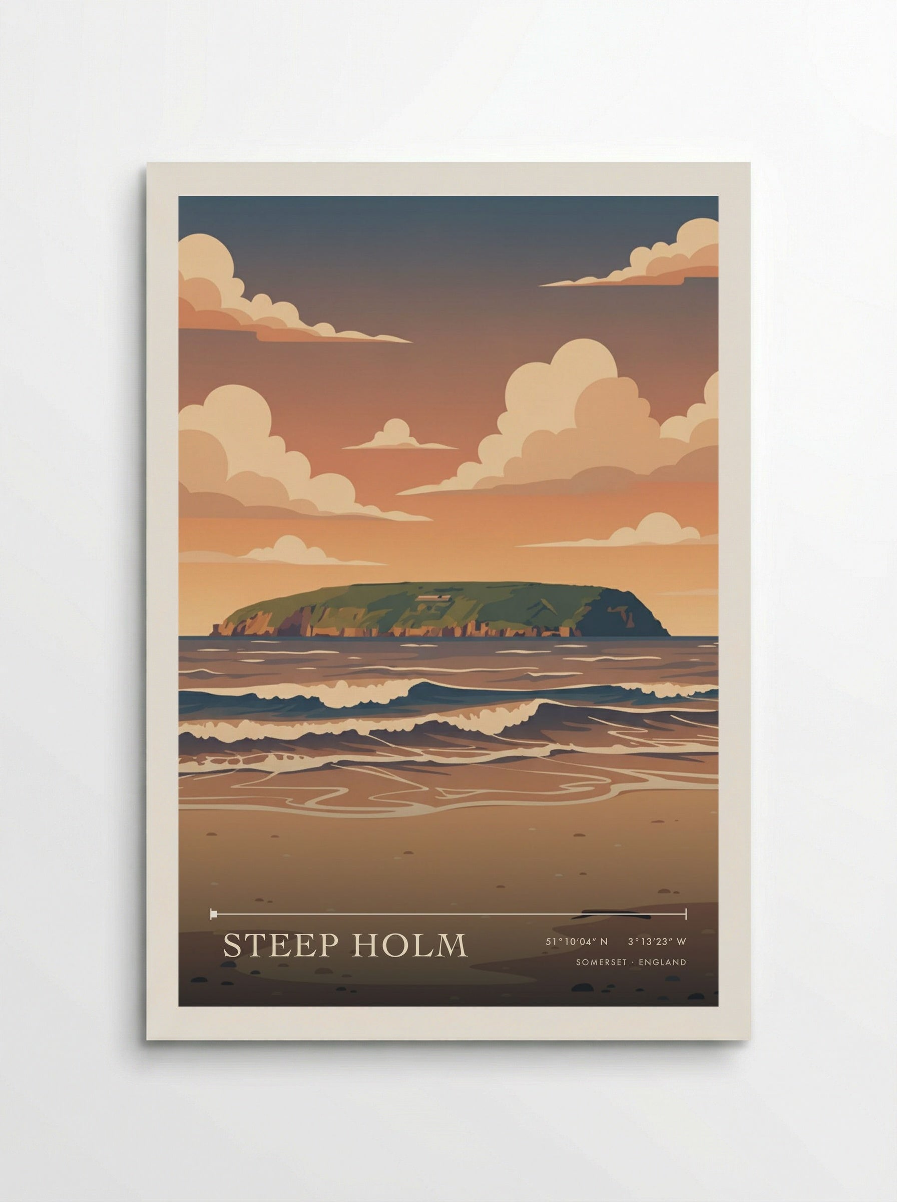 Steep Holm Somerset England Travel Poster - Poster