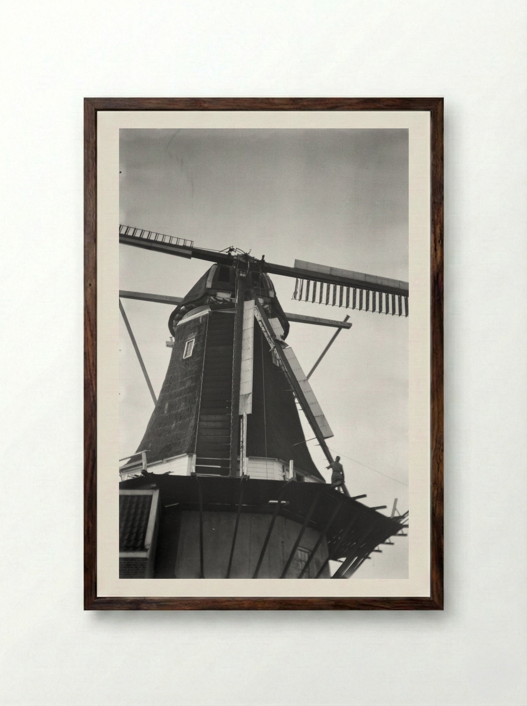 Stellingmolen (Windmill Study) - Willem Westbroek - Framed Print Dark Wood