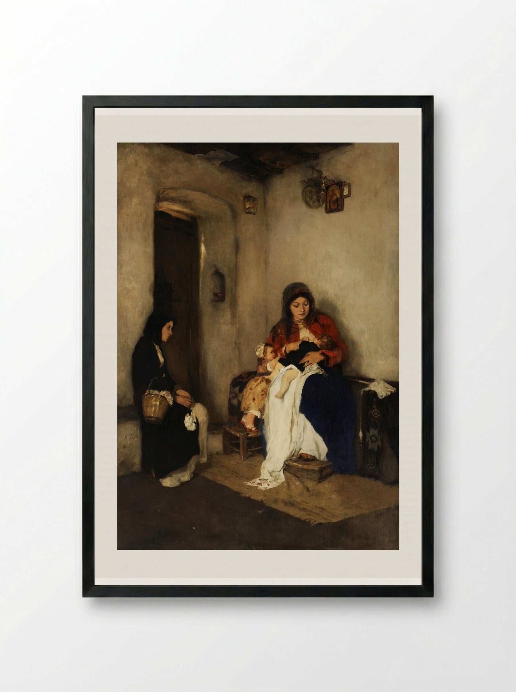 Step Mother - Nikolaos Gyzis - Framed Print Black