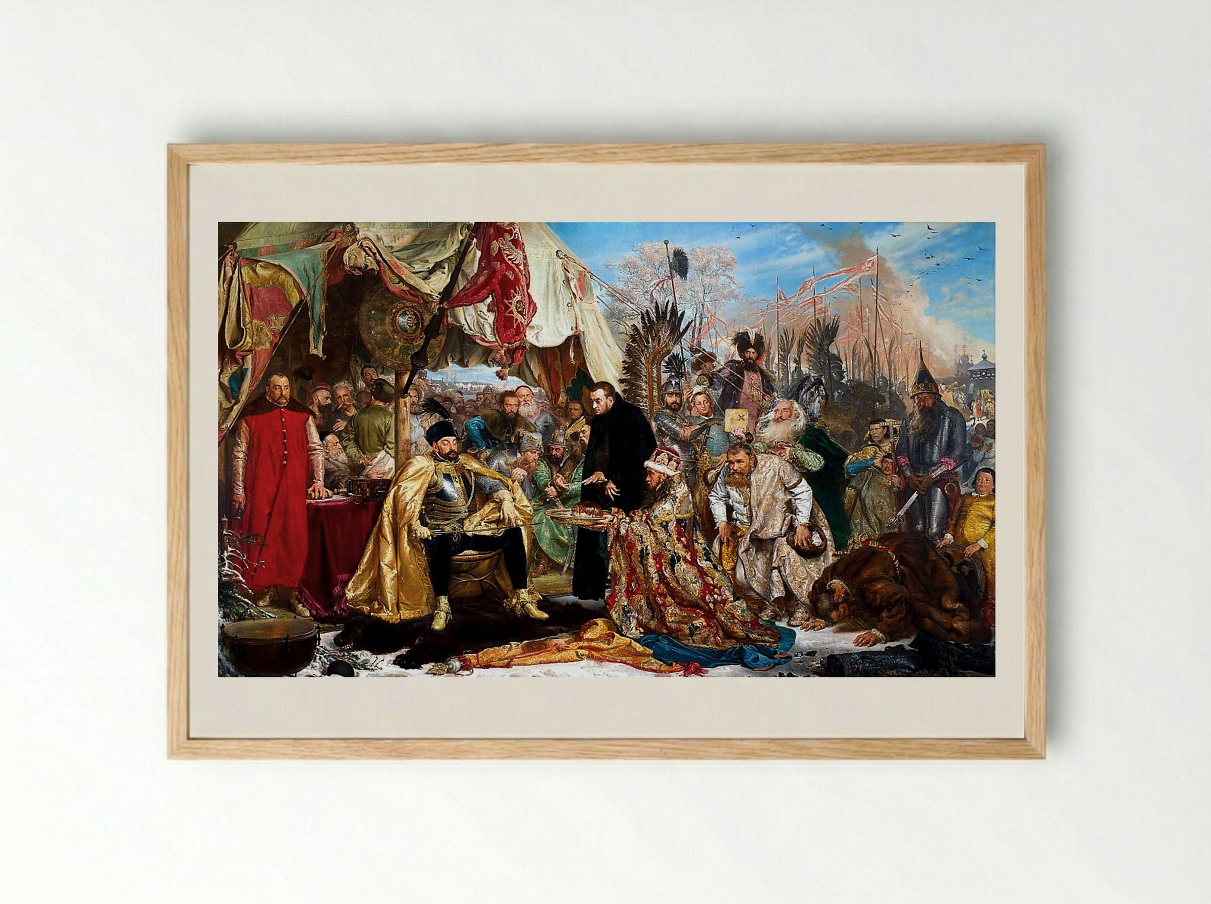 Stephen Bathory at Pskov - Jan Matejko - Framed Print Wood