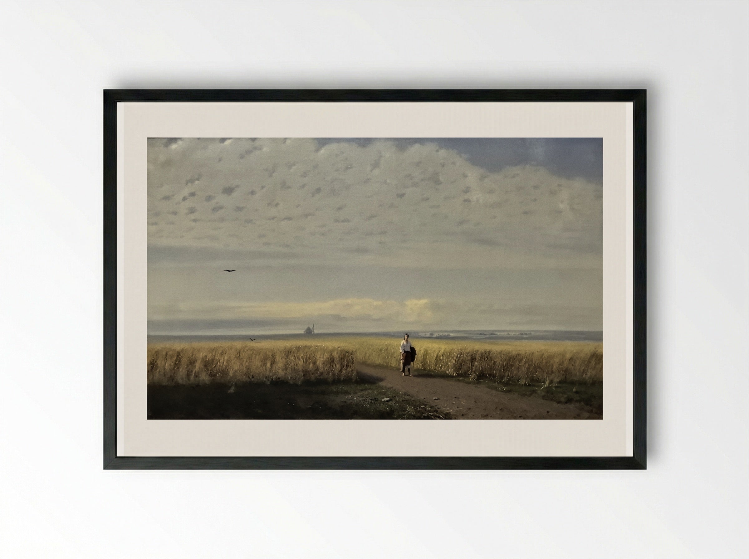 Steppe. Cornfield - Arkhip Kuindzhi - Framed Print Black