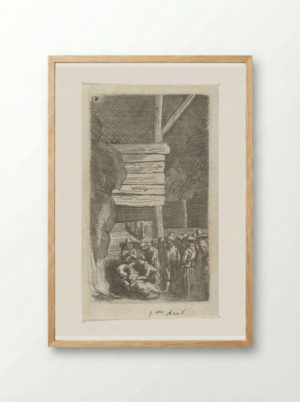 Stervende vrouw (Dying Woman) - Samuel van Hoogstraten - Framed Print Wood
