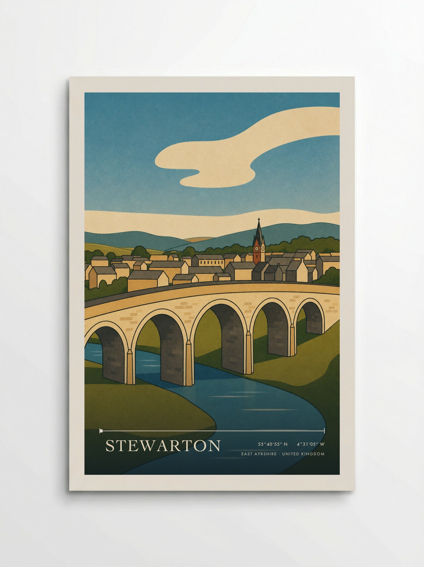 Stewarton East Ayrshire United Kingdom Travel Poster - Poster