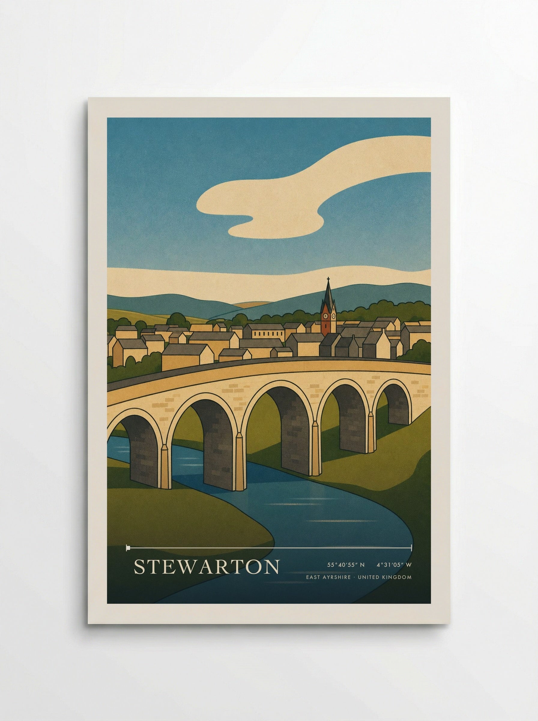 Stewarton East Ayrshire United Kingdom Travel Poster - Poster