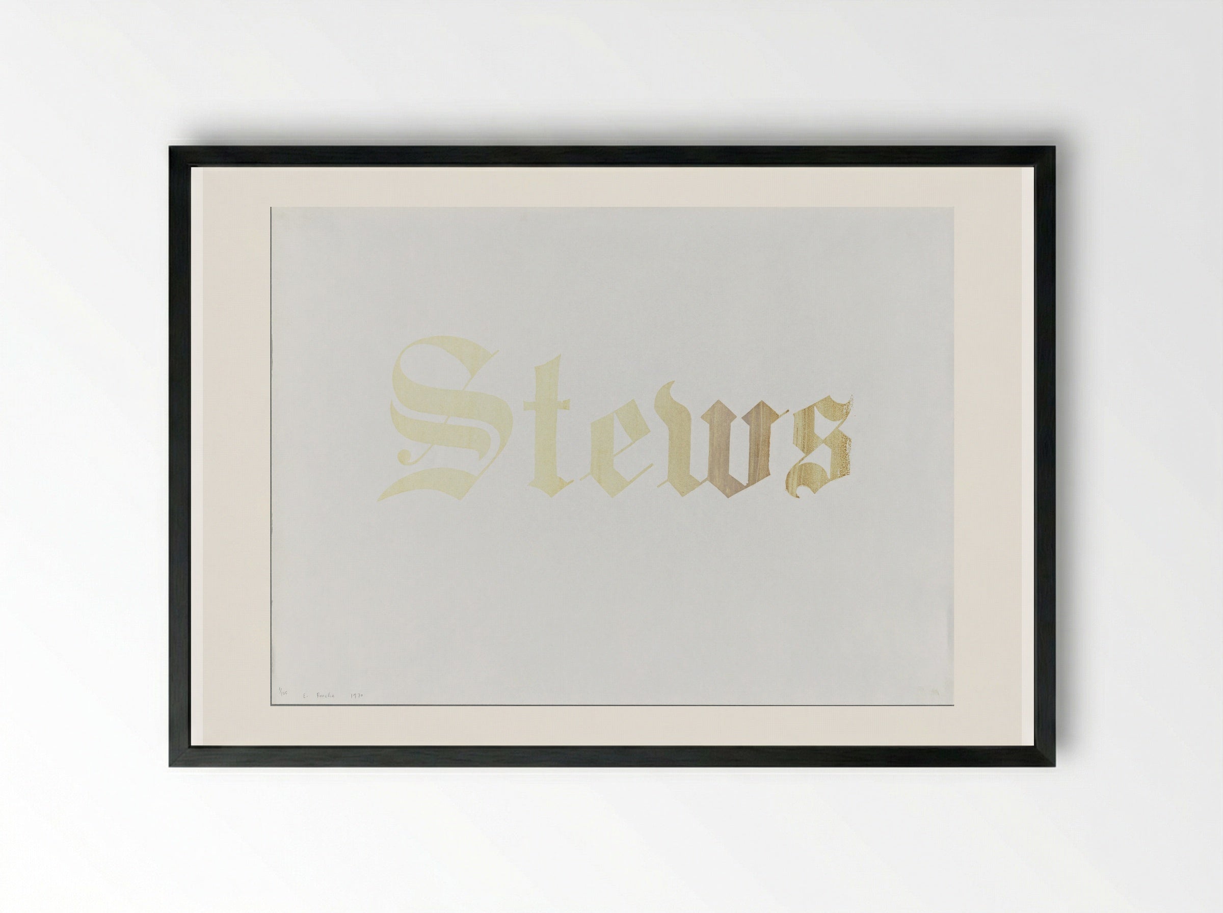 Stews - Edward Ruscha - Framed Print Black