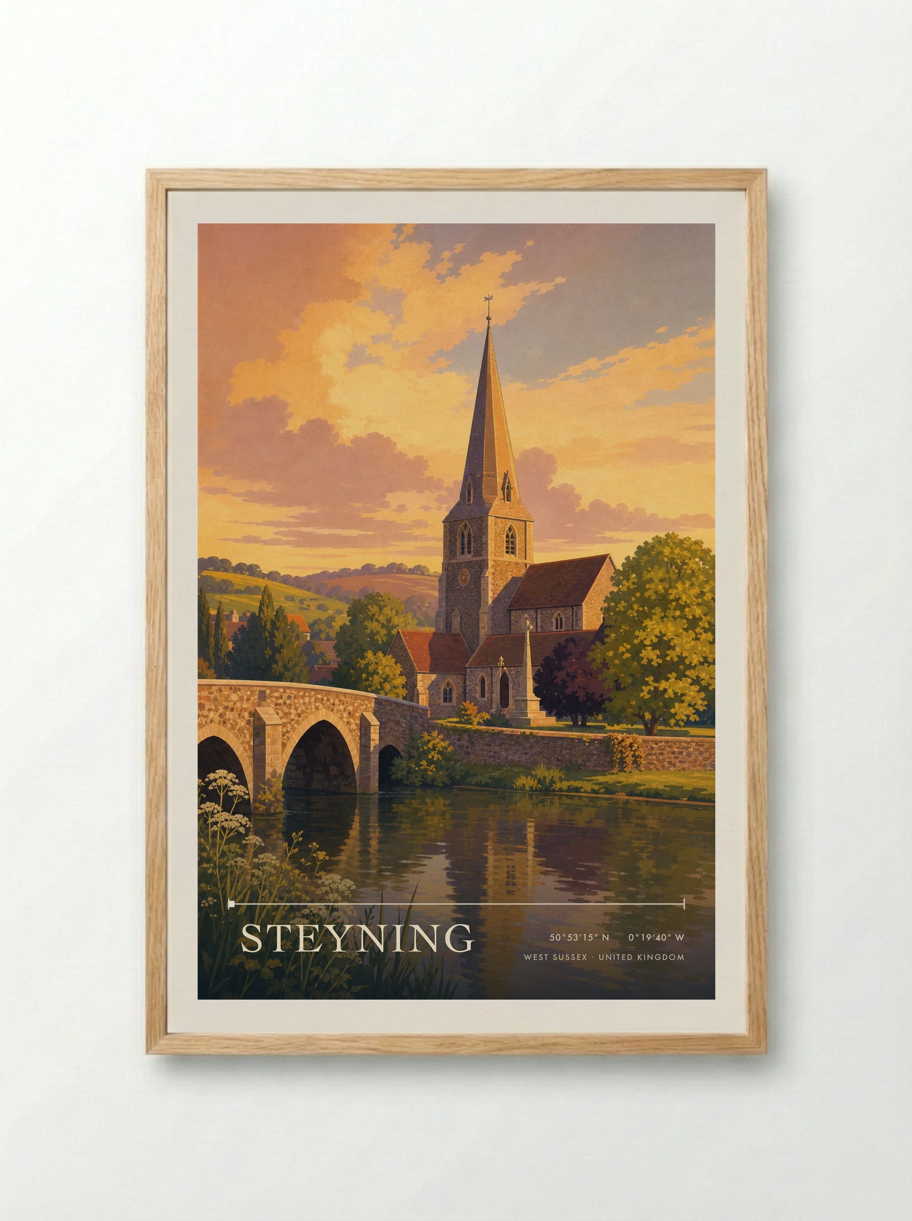 Steyning West Sussex United Kingdom Travel Poster - Framed Print Wood