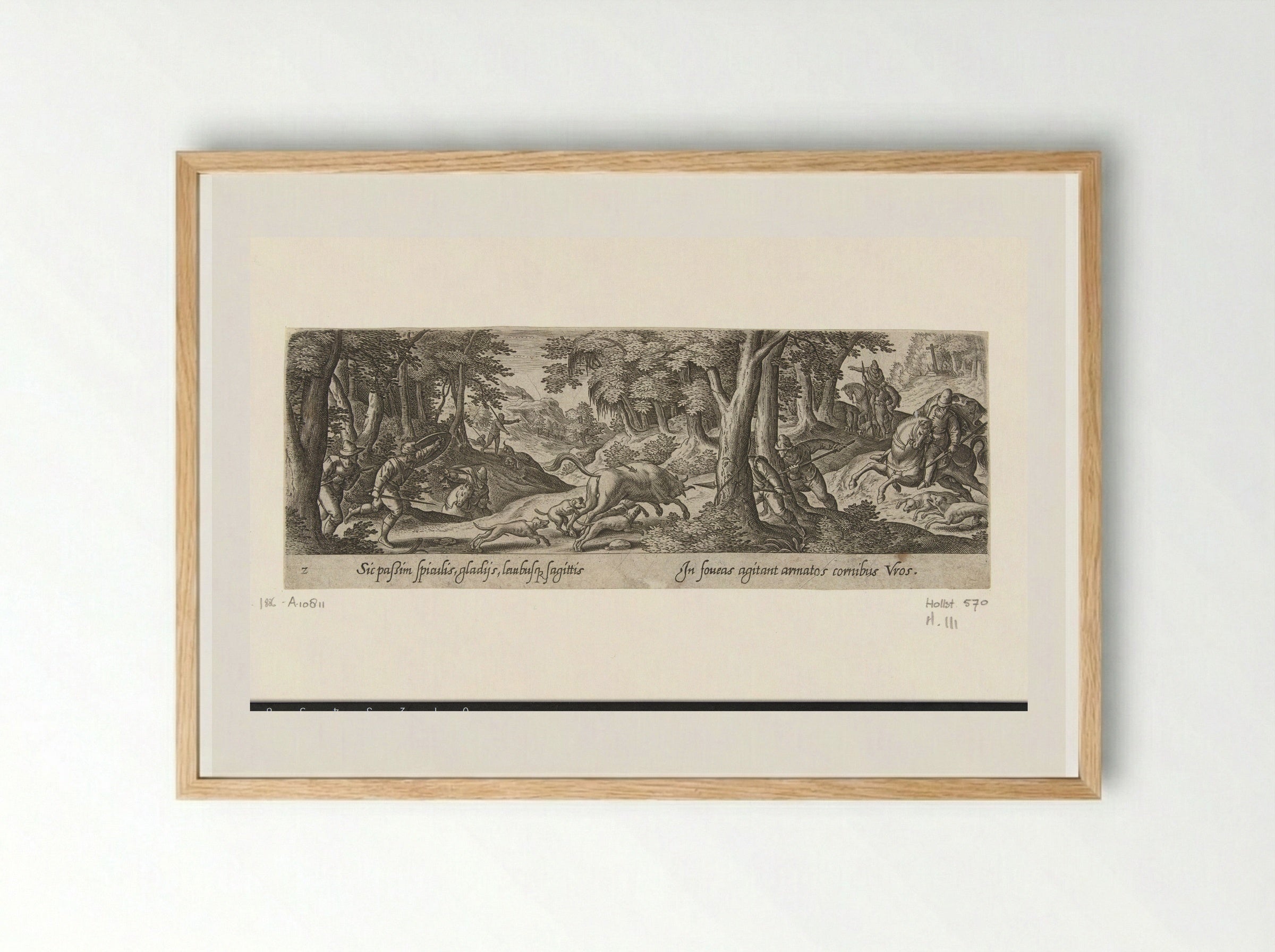 Stierenjacht (Bull Hunt) - Theodoor Galle - Framed Print Wood