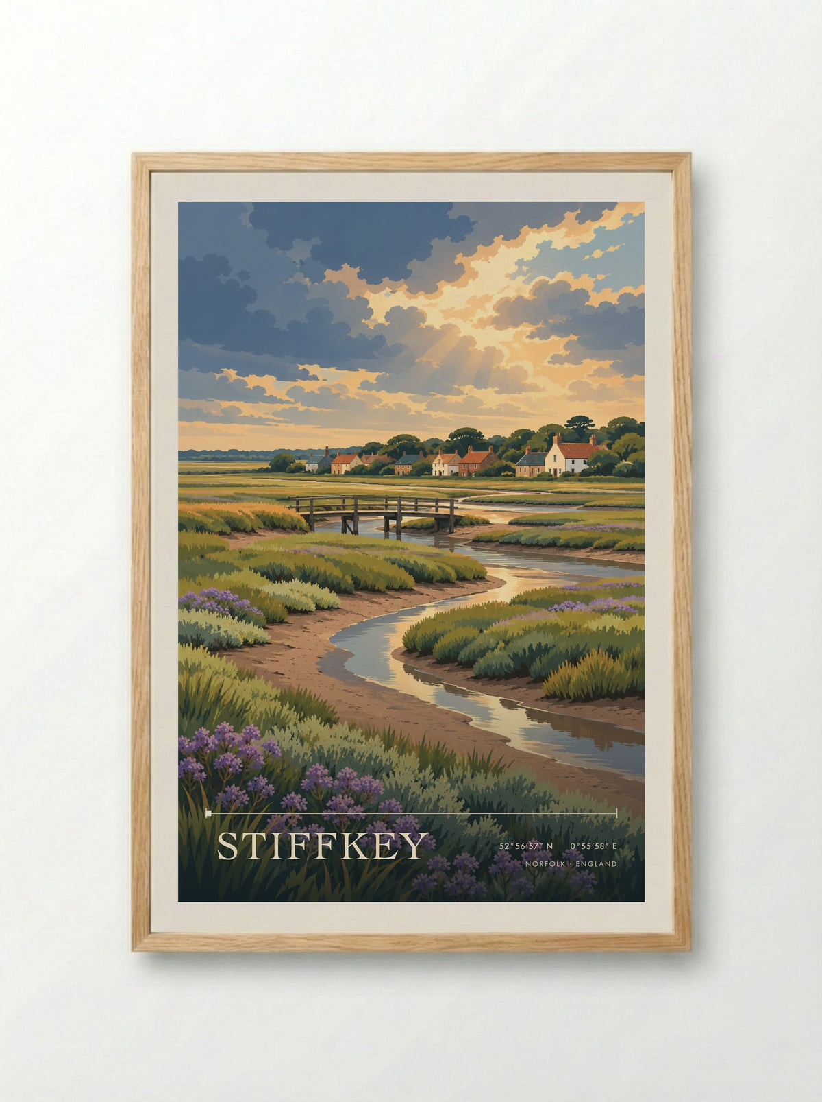 Stiffkey, Norfolk | Travel Poster - Framed Print Wood