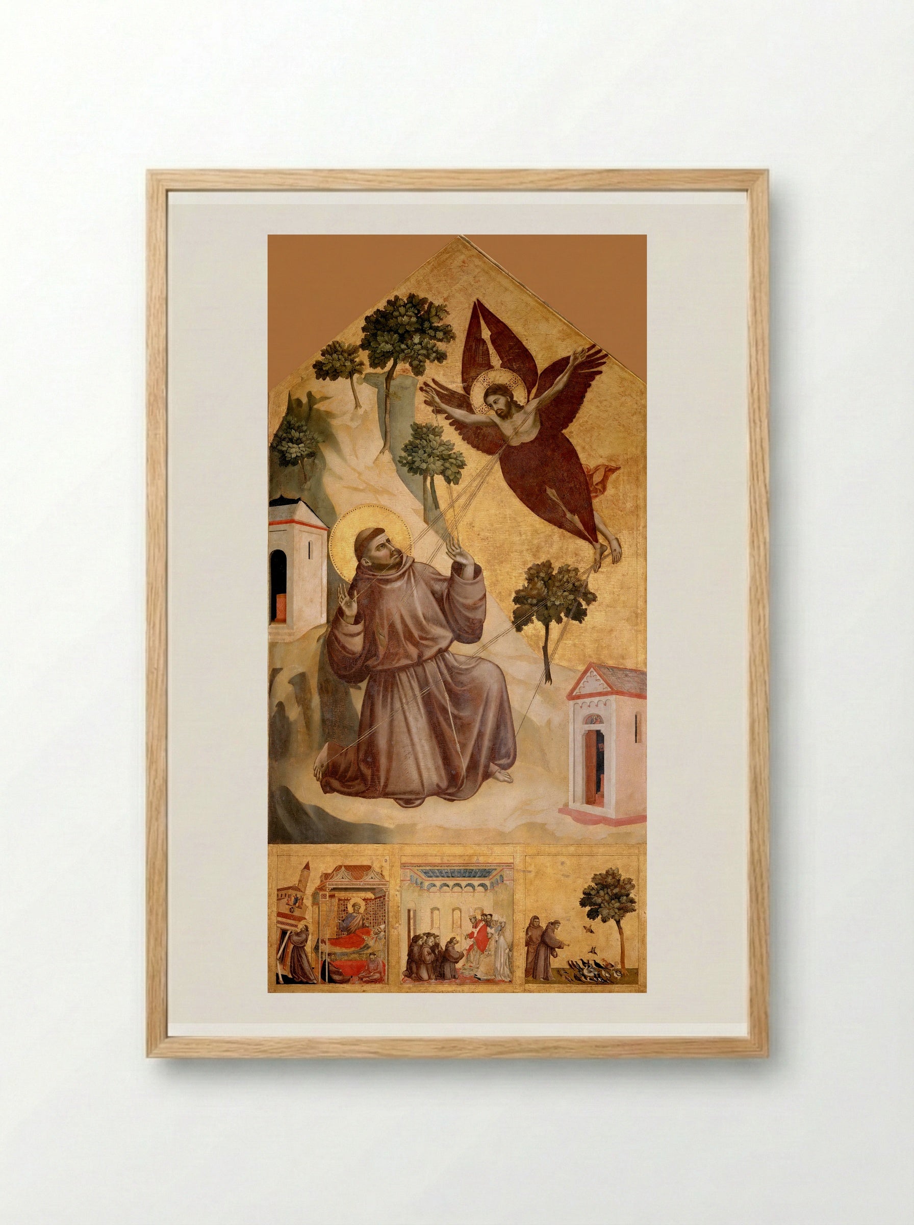 Stigmatization of St. Francis - Giotto di Bondone - Framed Print Wood