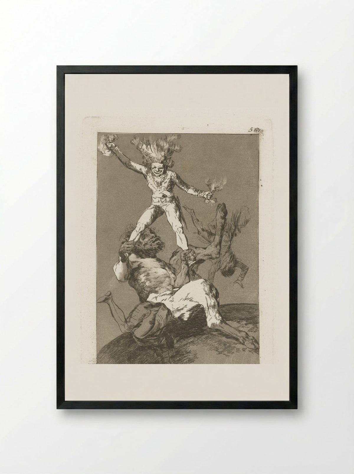 Stijgen en vallen - Francisco de Goya - Framed Print Black