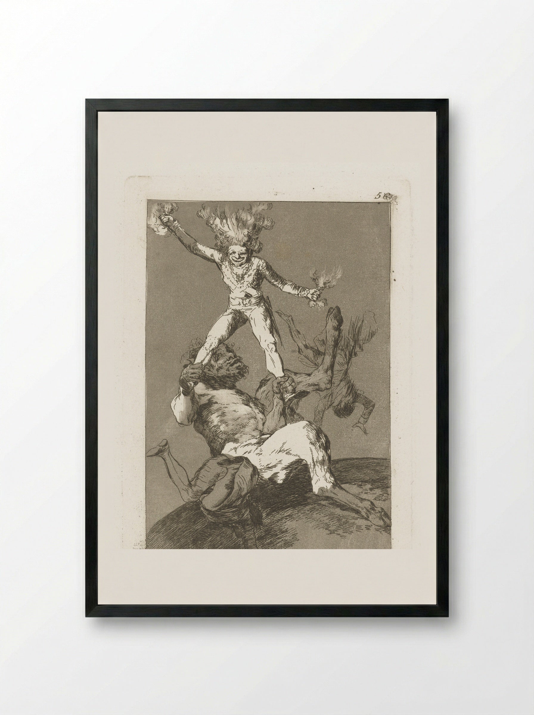 Stijgen en vallen - Francisco de Goya - Framed Print Black
