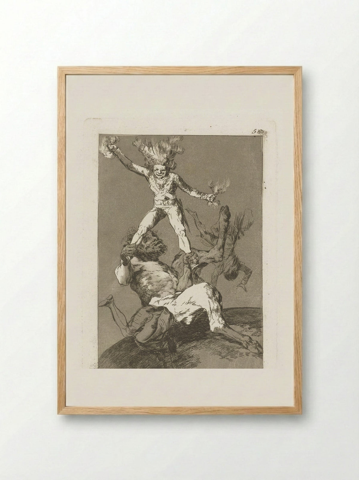 Stijgen en vallen - Francisco de Goya - Framed Print Wood