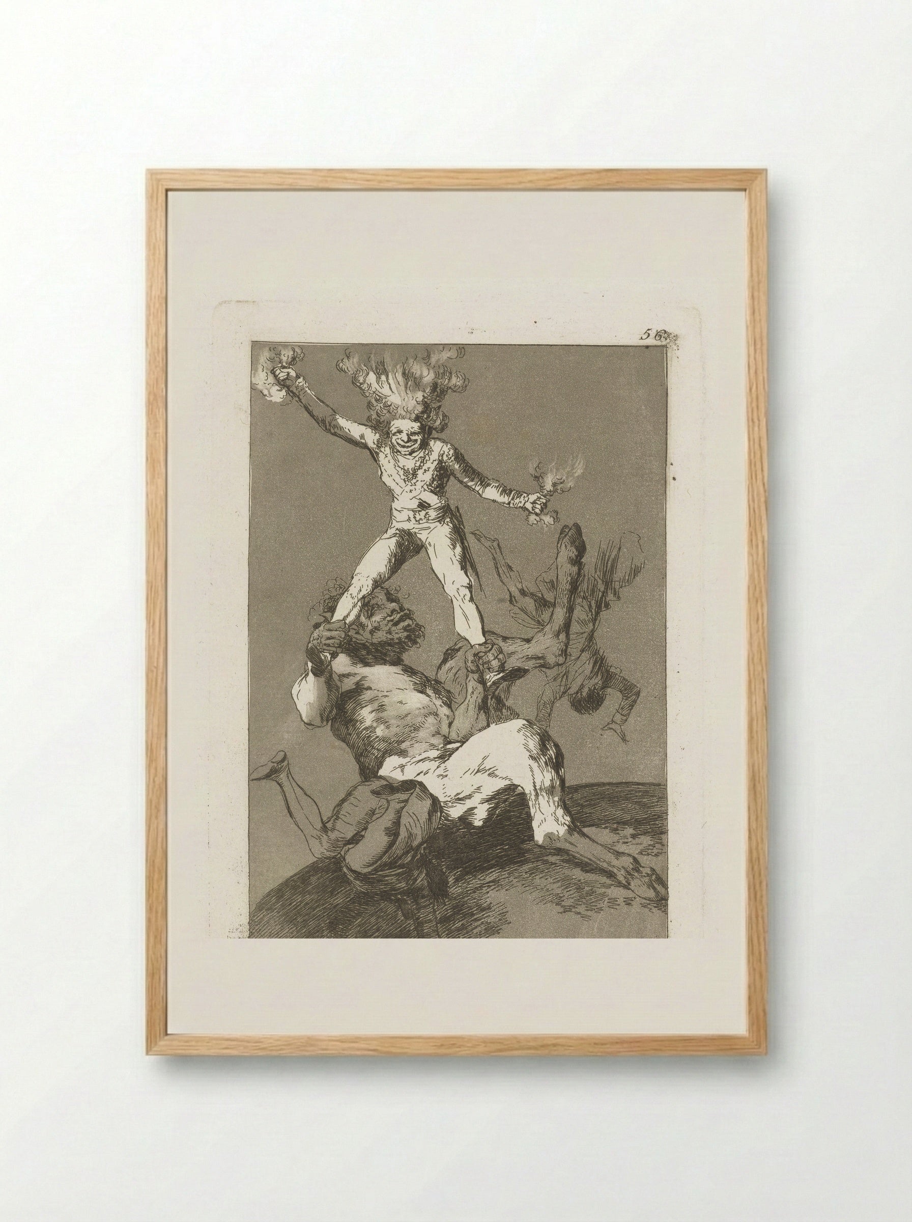 Stijgen en vallen - Francisco de Goya - Framed Print Wood
