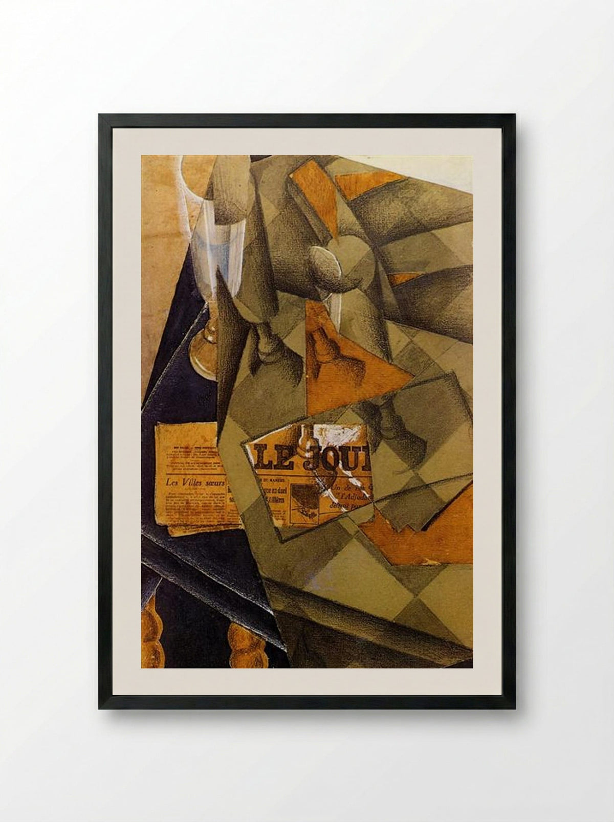 Still Life (Le Journal) - Juan Gris - Framed Print Black