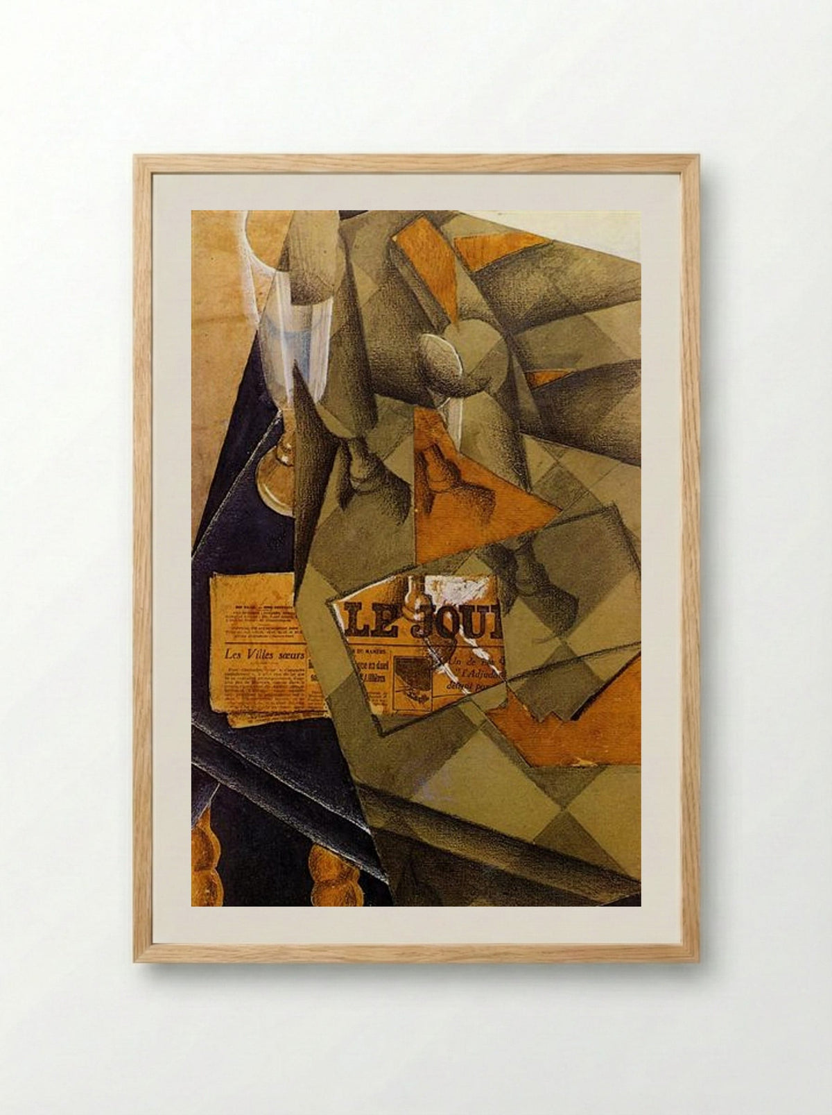 Still Life (Le Journal) - Juan Gris - Framed Print Wood
