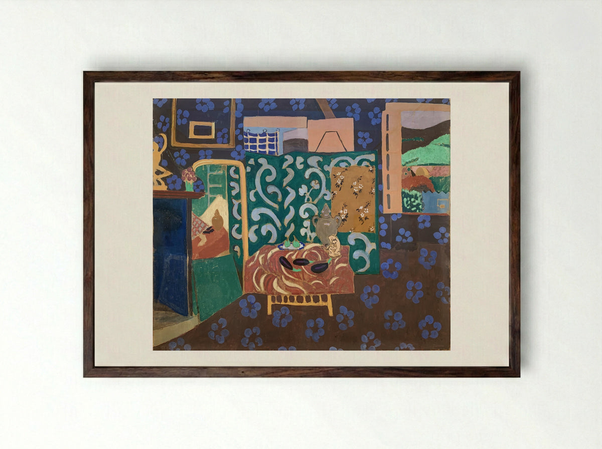 Still Life with Aubergines - Henri Matisse - Framed Print Dark Wood