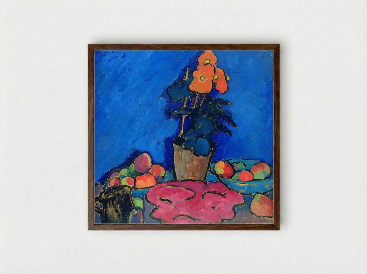 Still Life with Begonia - Alexej von Jawlensky - Framed Print Dark Wood