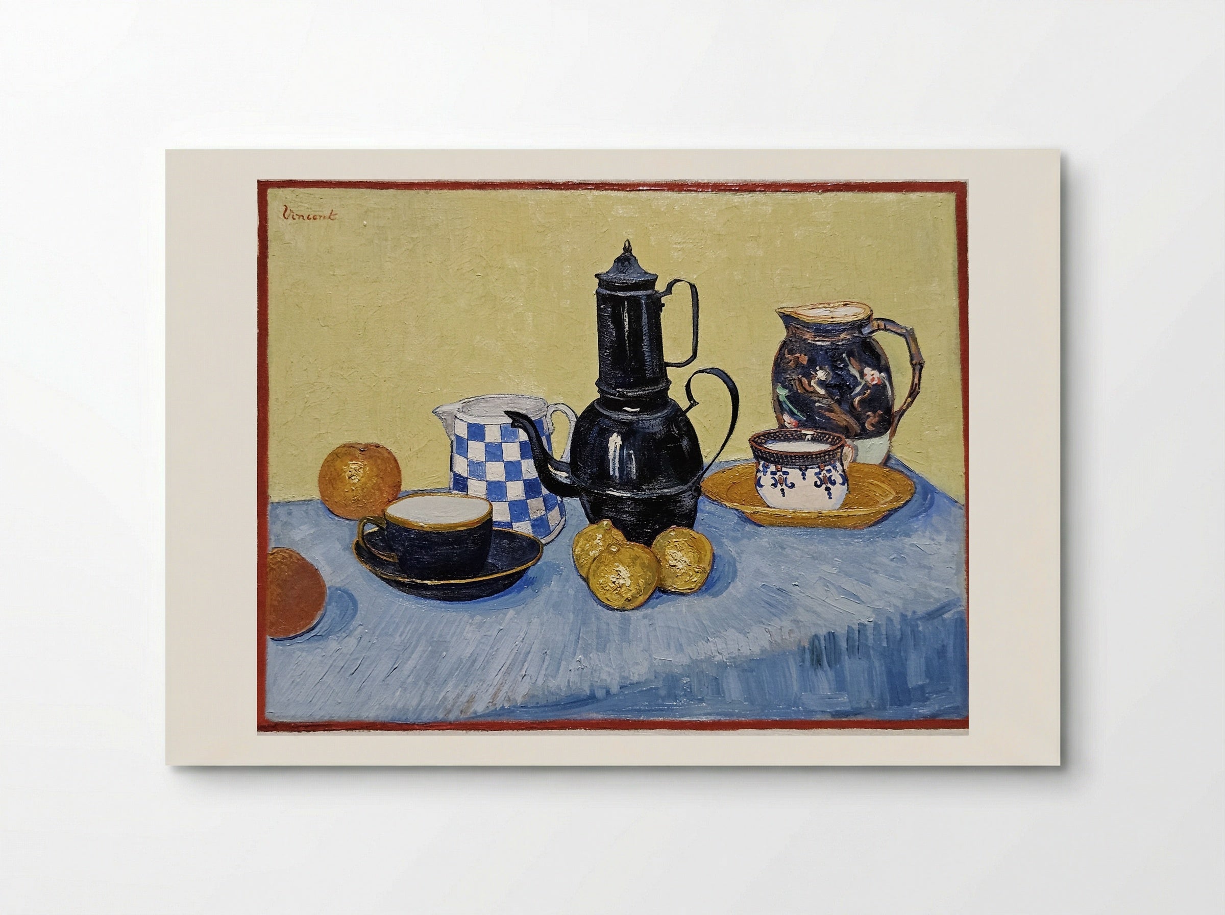 Still Life with Blue Enamel Coffeepot, Earthenware and Fruit - Vincent van Gogh - Poster