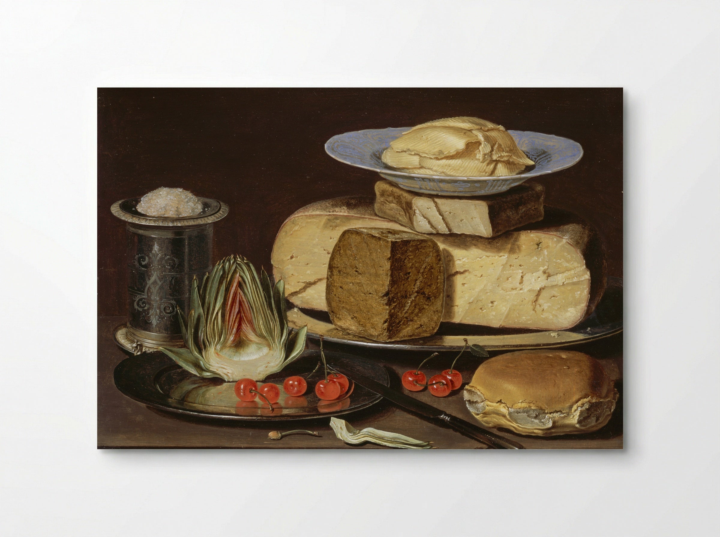 Still Life with Cheeses, Artichoke, and Cherries - Clara Peeters - Poster