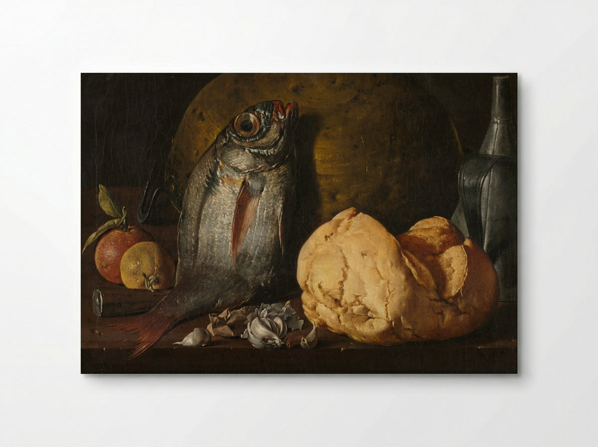 Still Life with Fish, Bread, and Kettle - Luis Meléndez - Poster