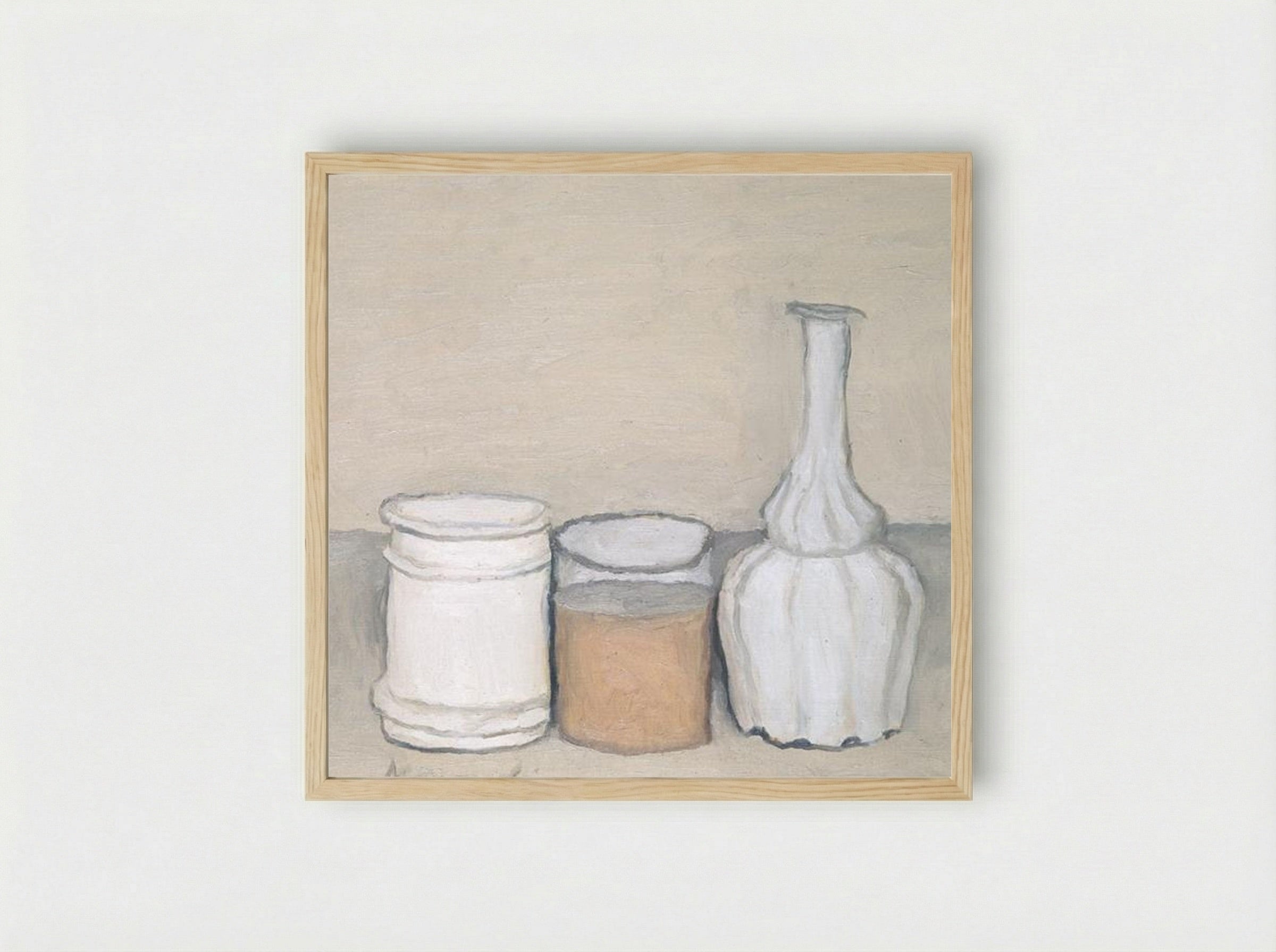 Still Life with Flask - Giorgio Morandi - Framed Print Wood
