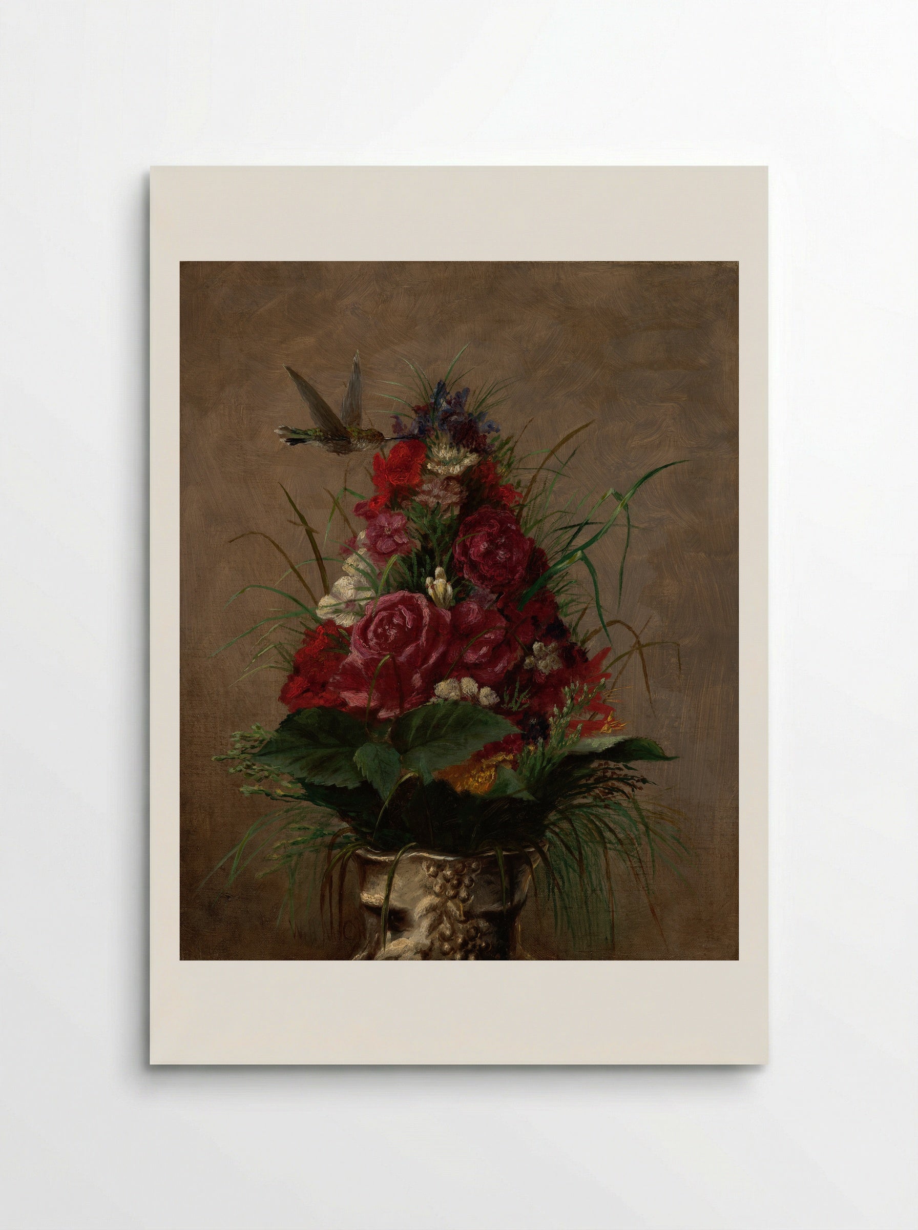 Still Life with Flowers and Hummingbird - William Merritt Chase - Poster