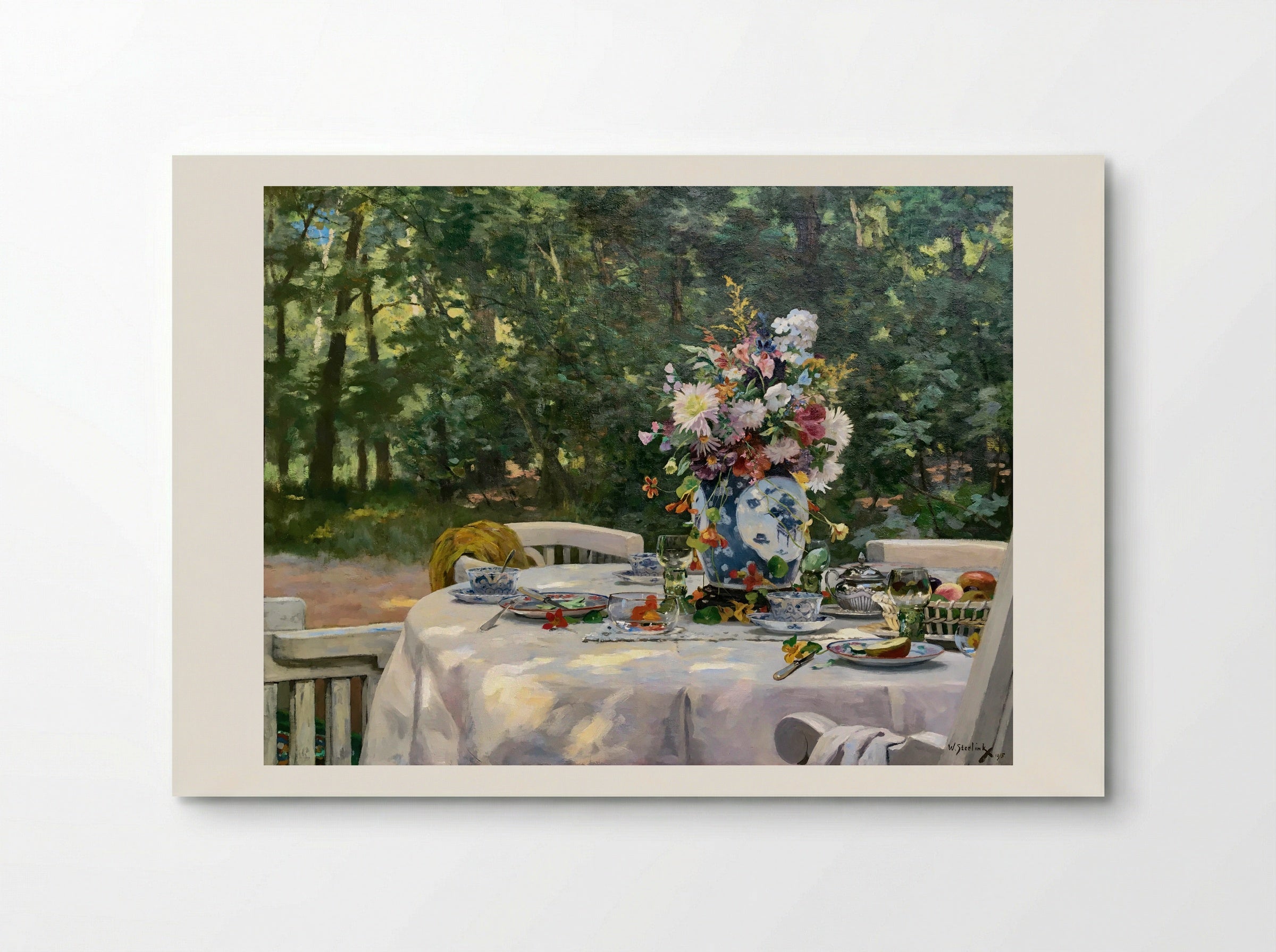 Still Life with Flowers on a Garden Table - Willem Steelink (I) - Poster